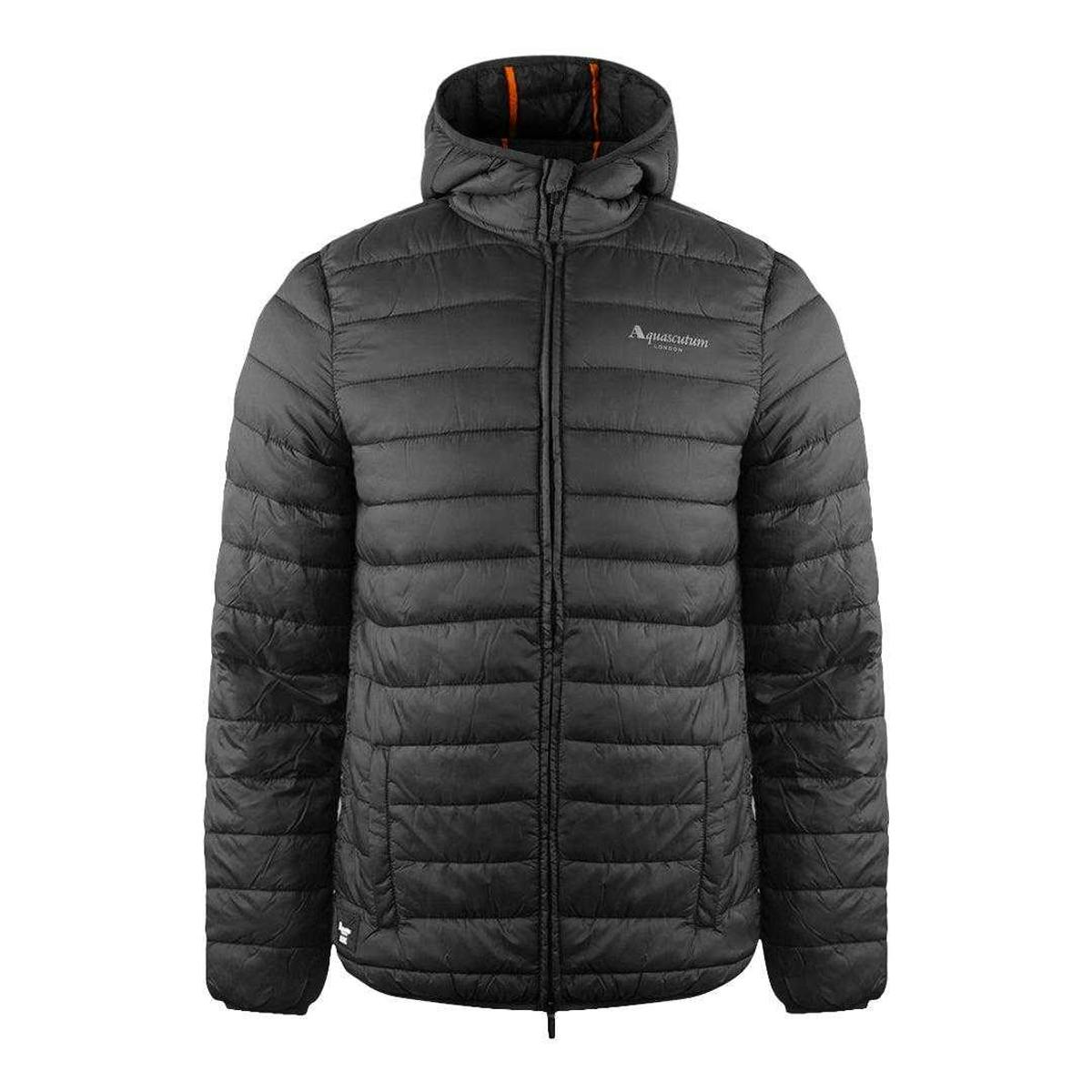 Aquascutum Men's Black London Quilted Logo Jacket - S - 100% Mixed
