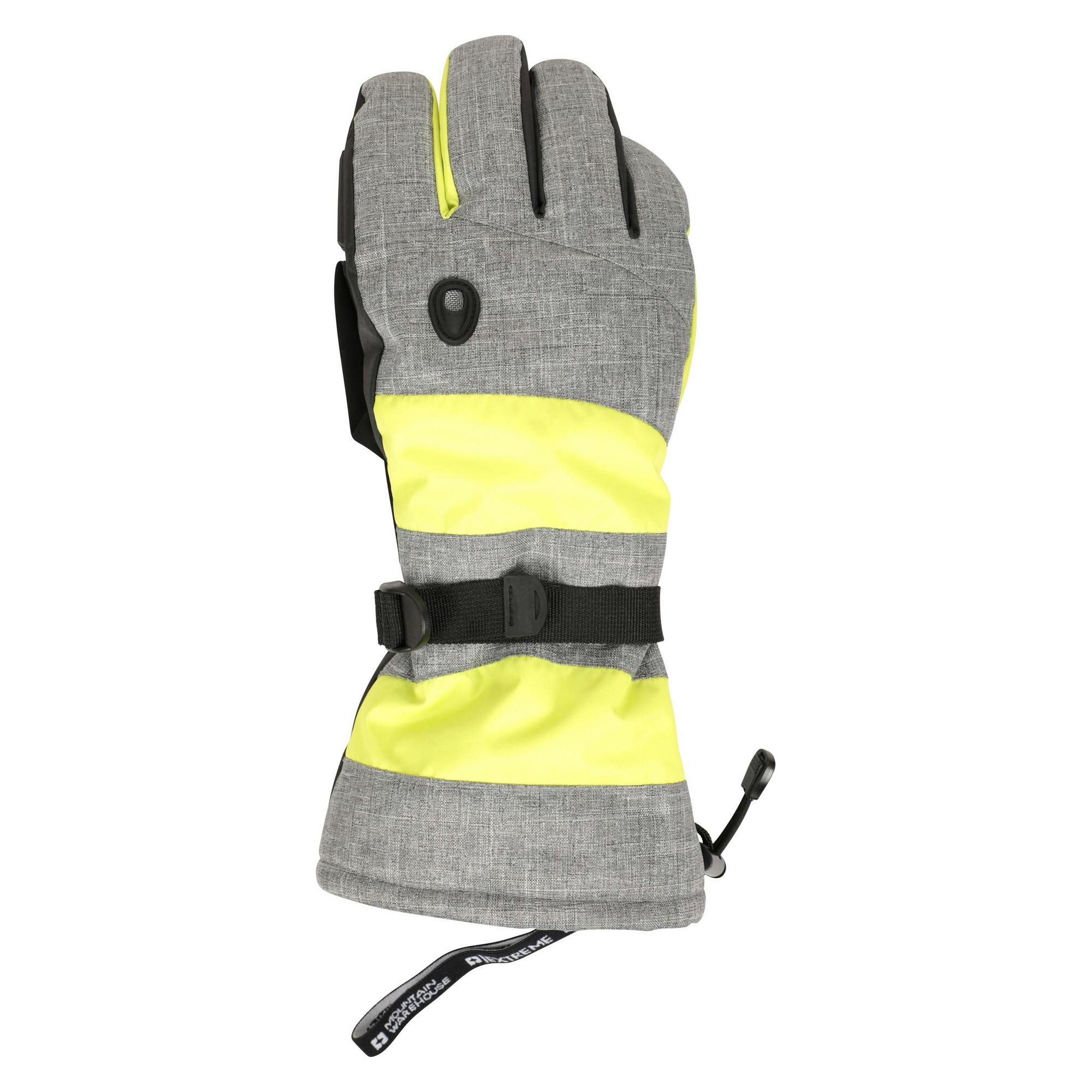 Mountain Warehouse Men's Yellow/Grey/Black Summit Extreme Ski Gloves - Xl