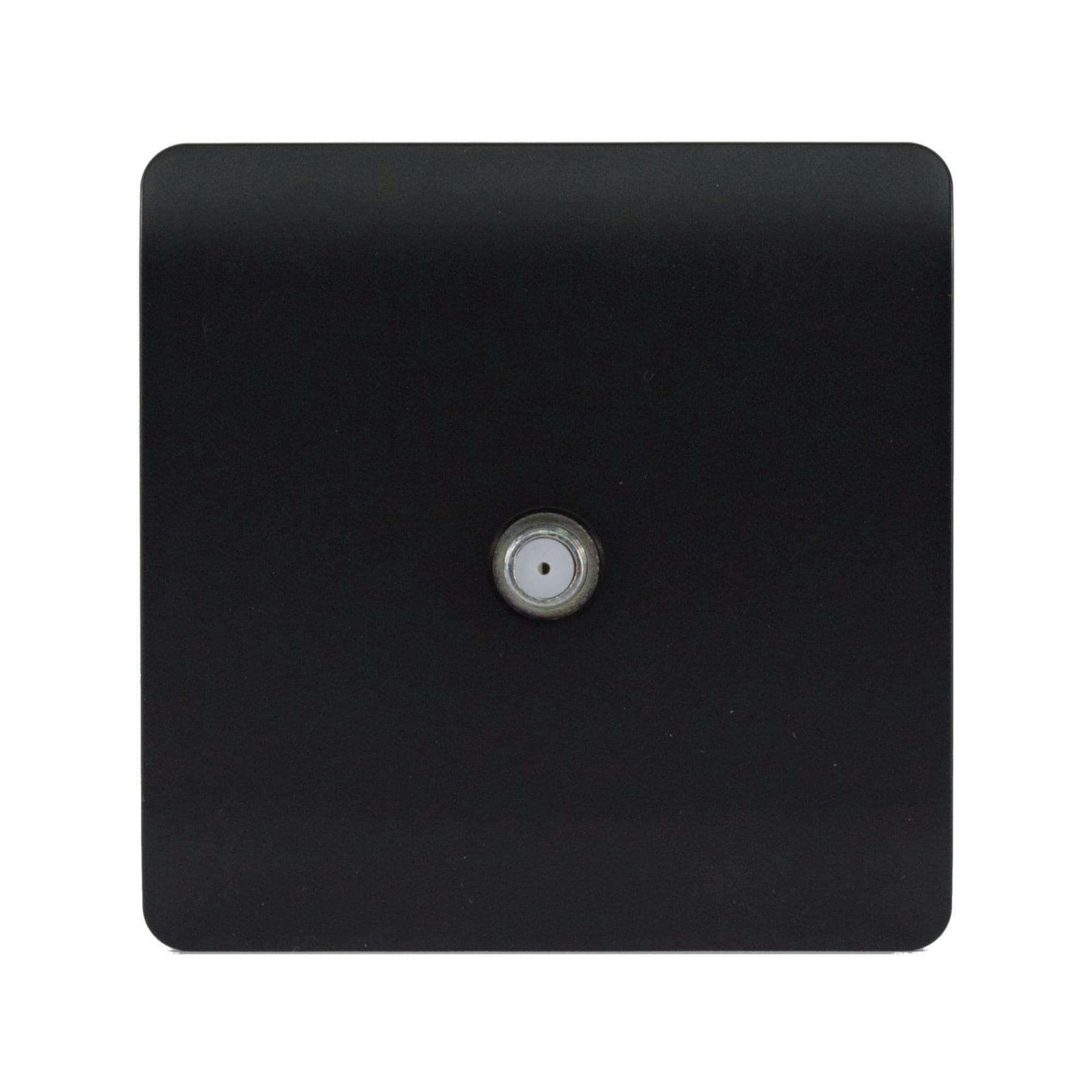 Trendi Switch Trendi 1 Gang Modern Screwless Television Satellite Socket Matt Black - Image 6
