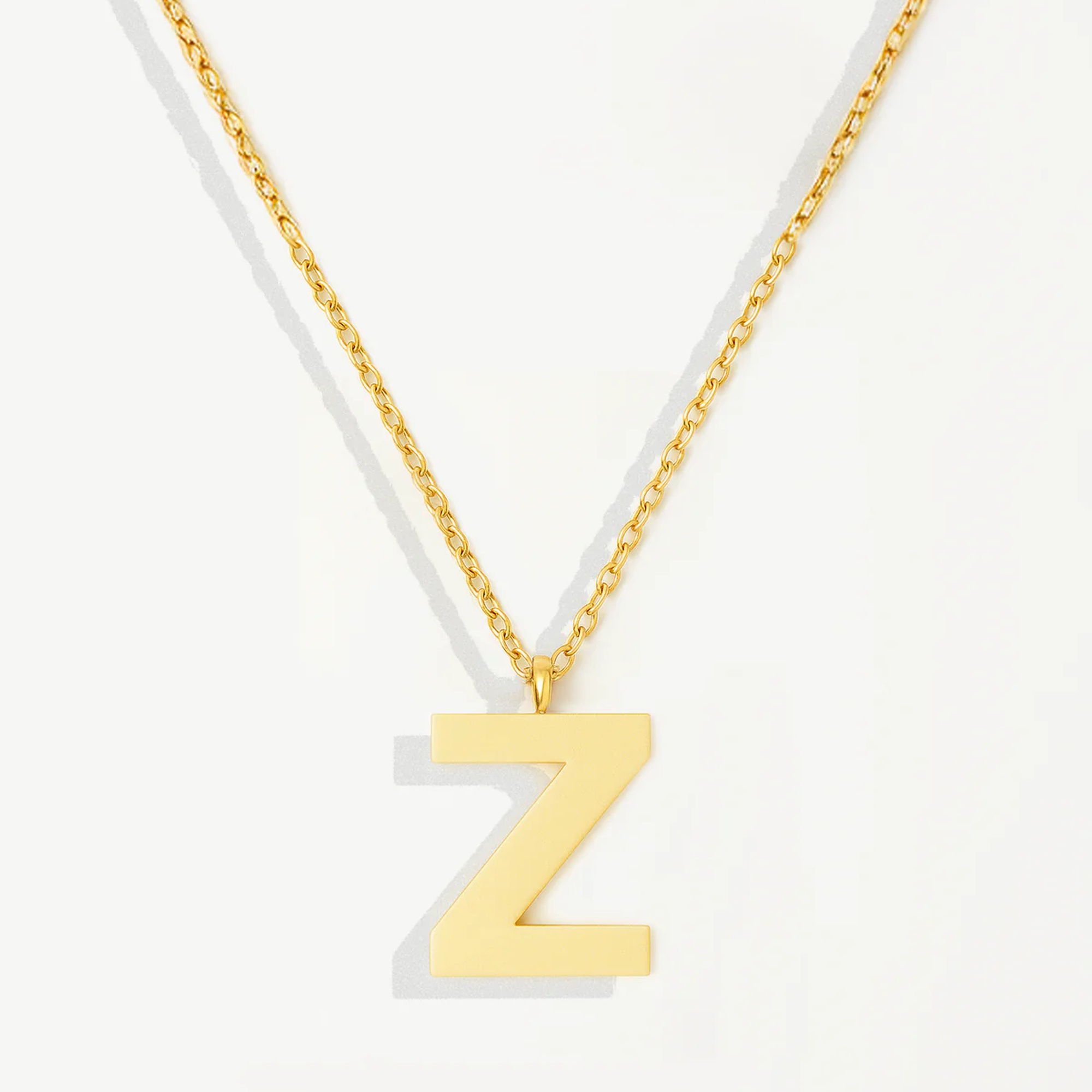 Muchv Gold Initial Pendant Necklace - Z