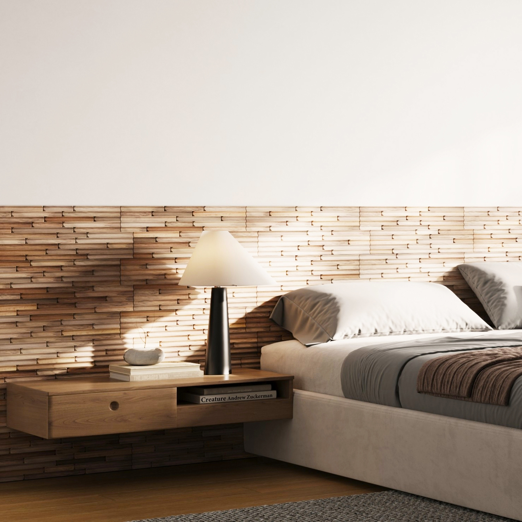Wallsupply Ultrawood Concave Reeded Fluted Reclaimed Solid Teak Wood Panels, Wall Cladding 3D Interlocking Tiles, 10Pcs 1M²