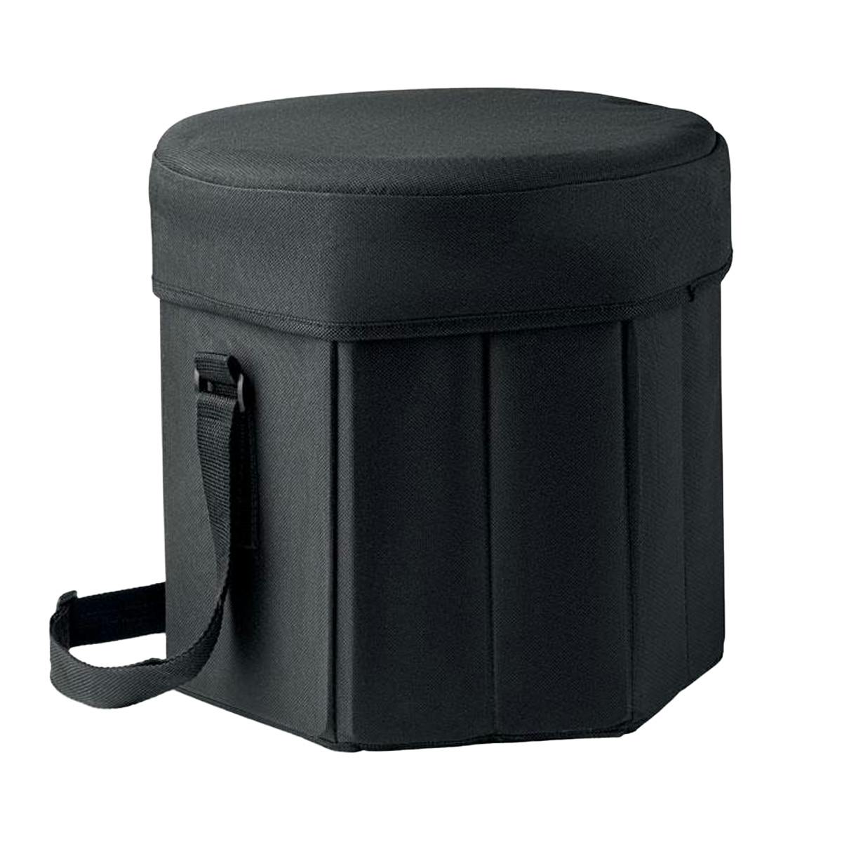 Rackhams Black Seat & Drink Foldable Insulated Stool - One Size - 100% Mixed