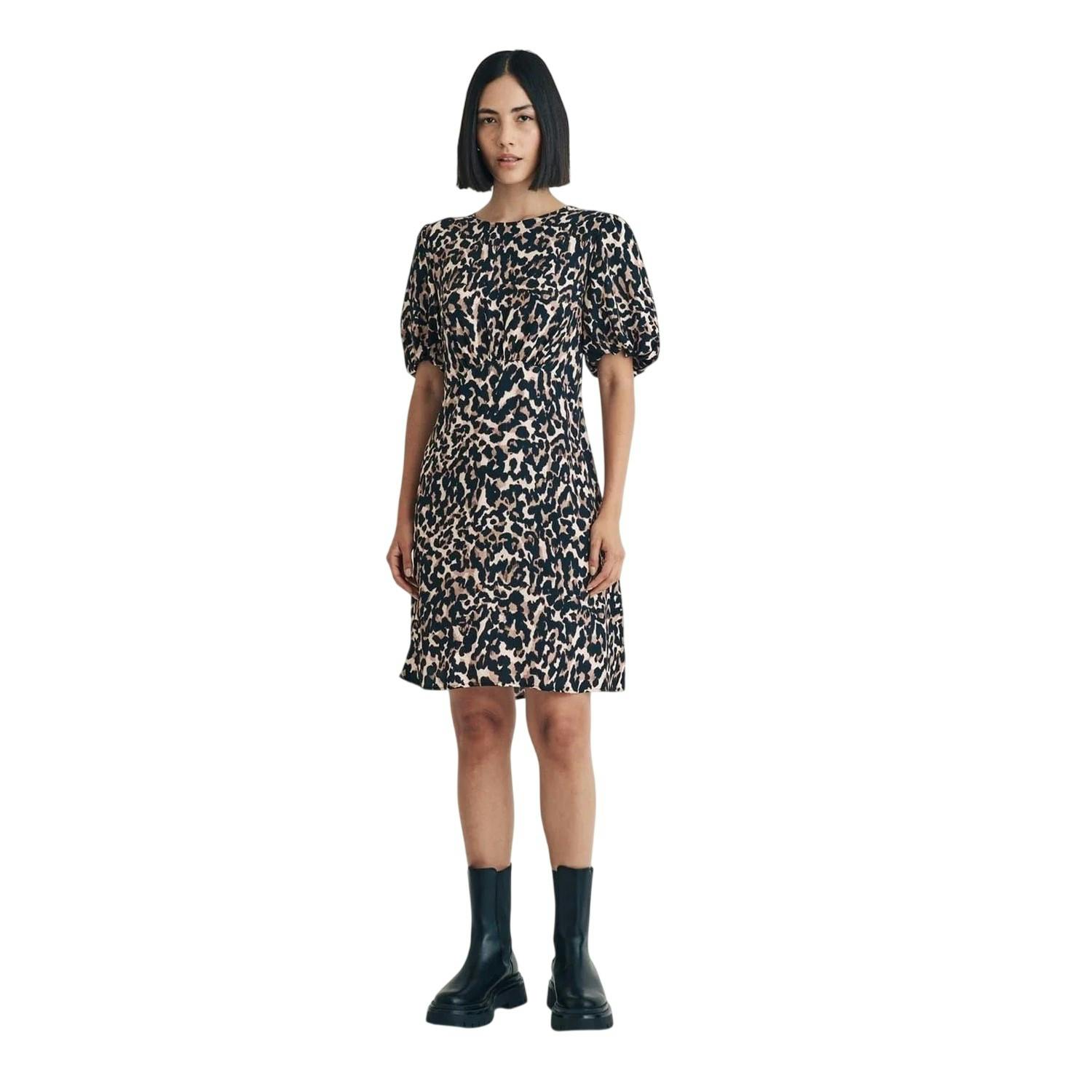 Nobody's Child Women's Brown/Black Nobody´S Child Benita Leopard Print Mini Dress - 8 Uk - 100% Mixed
