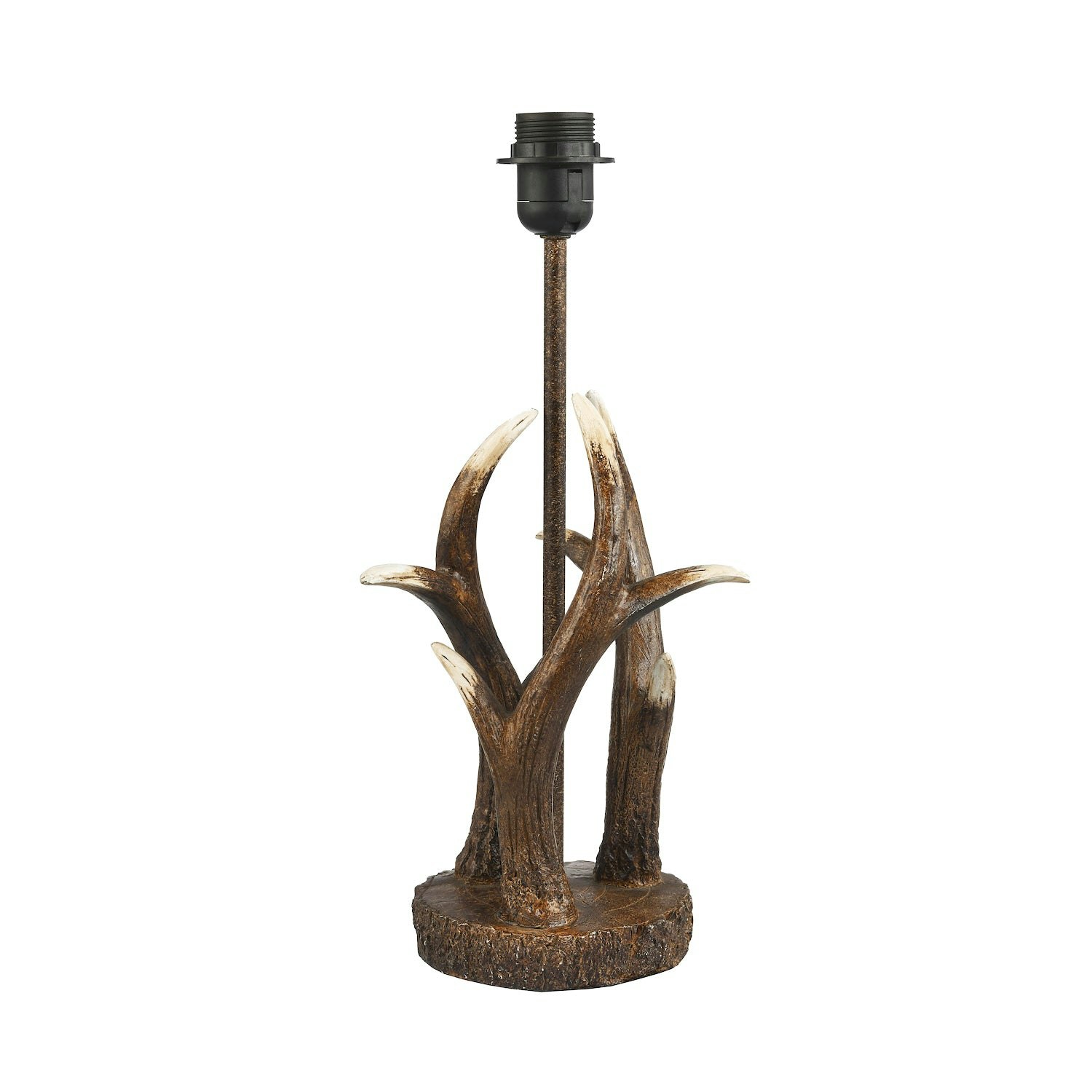 Happy Homewares Bronze Traditionally Designed Antler Resin Table Lamp Base In A Rustic Finish