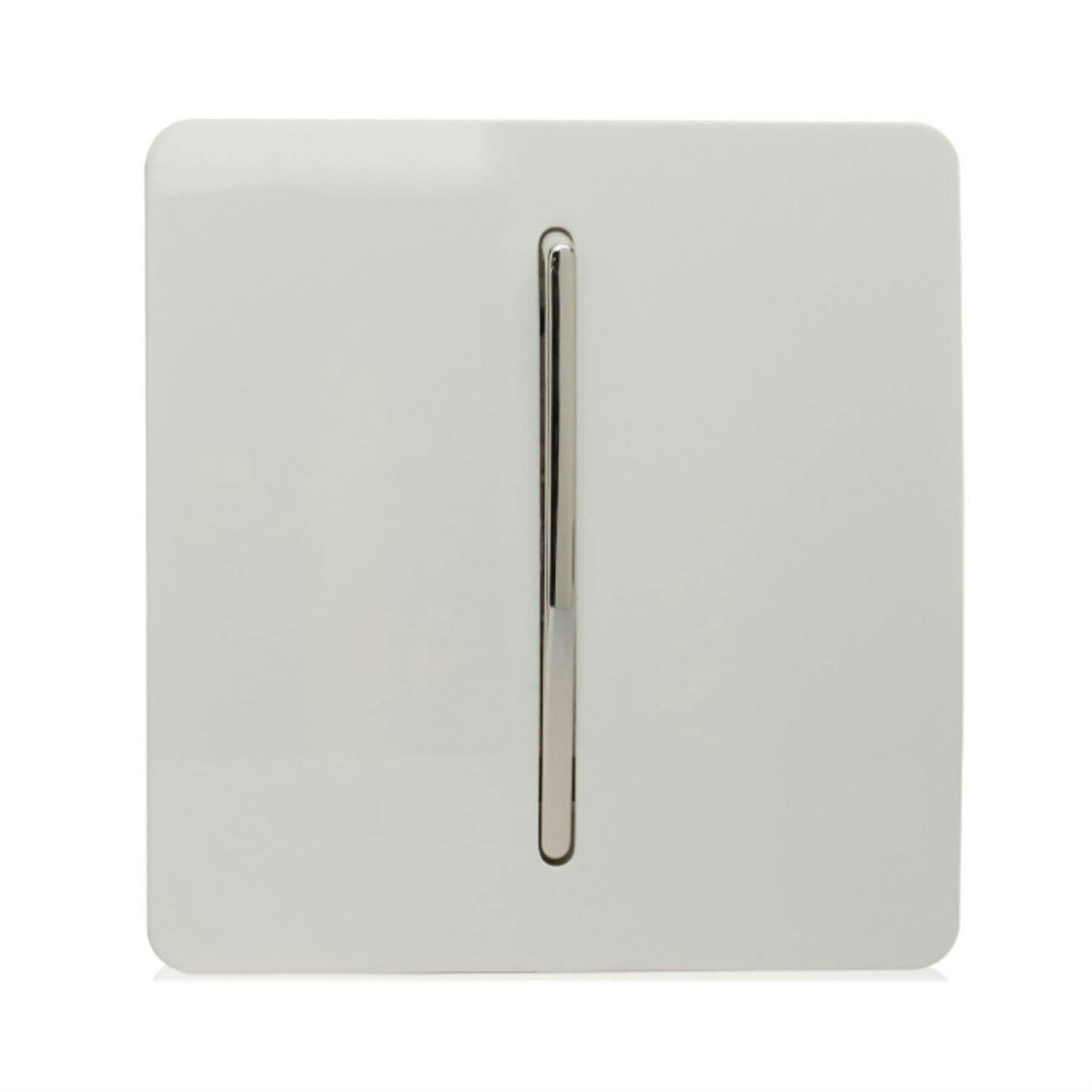 Trendi Switch Light/White 1 Gang 1 Or 2 Way Rocker Switch In Ice