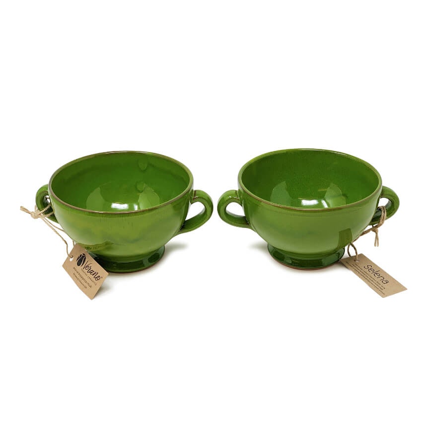 Rackhams Dark/Green Selena - Soup Bowls - Set Of 2
