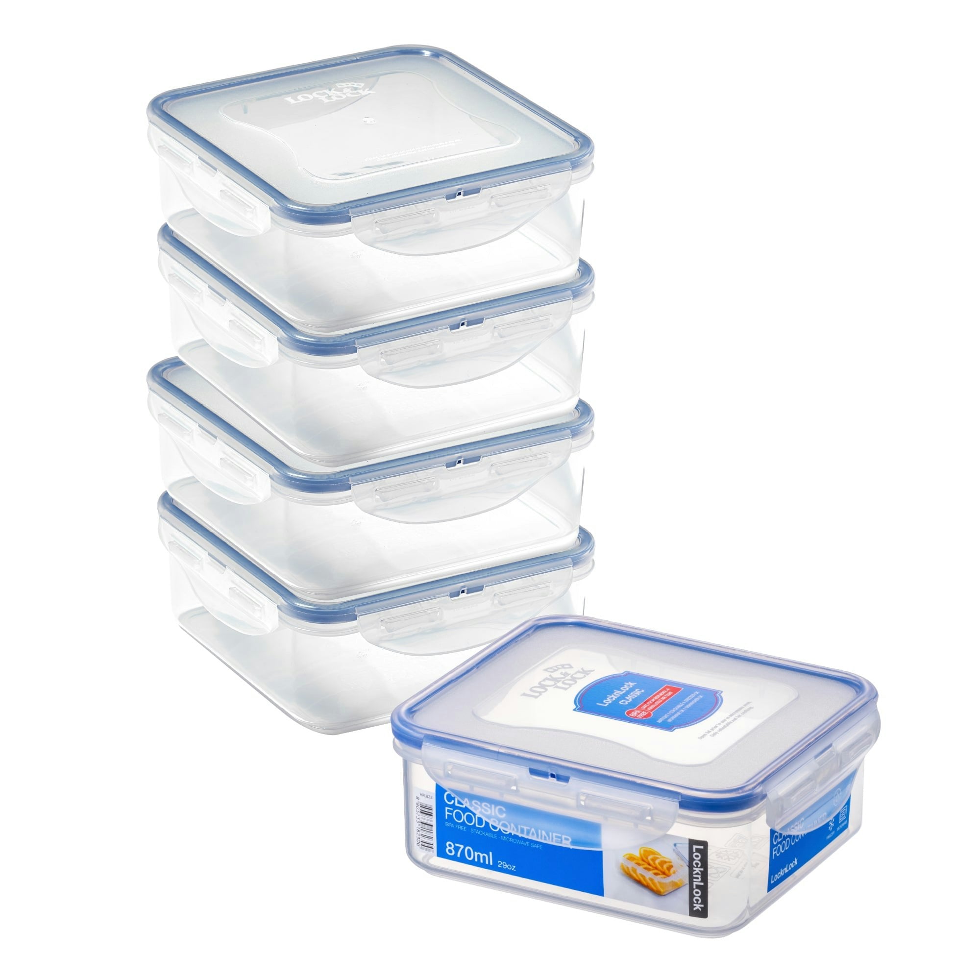 Rackhams Square Food Containers With Lids, X 870Ml Size 5