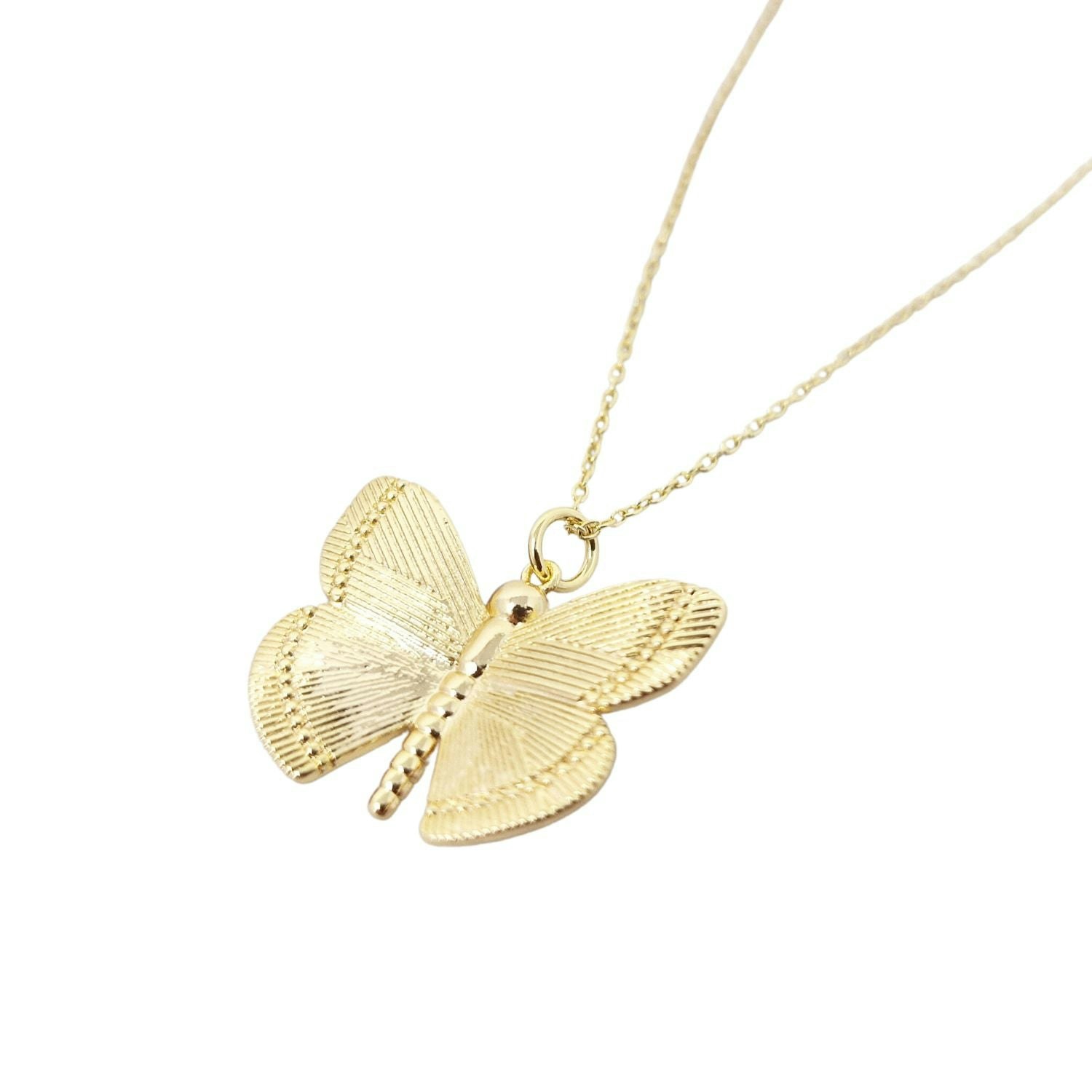 Harfi Gold 18Ct Plated Dainty Butterfly Charm Necklace