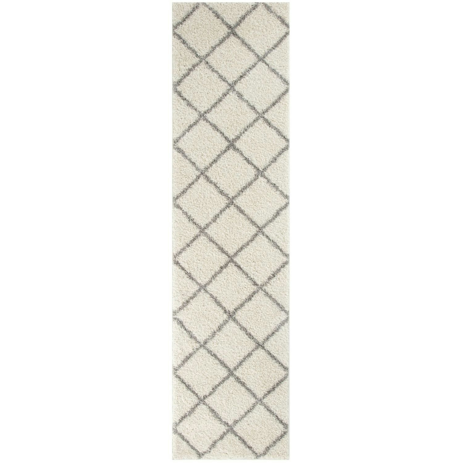 The Rugs Ivory Moroccan Shaggy Rug | 500 - 80X300 Cm