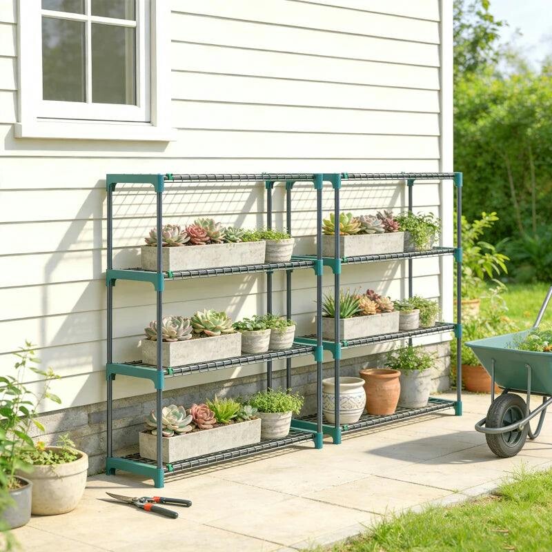 Rackhams 4-Tier Plant Stand Indoor Outdoor, Set Of 2 Metal Plant Shelf - Image 4