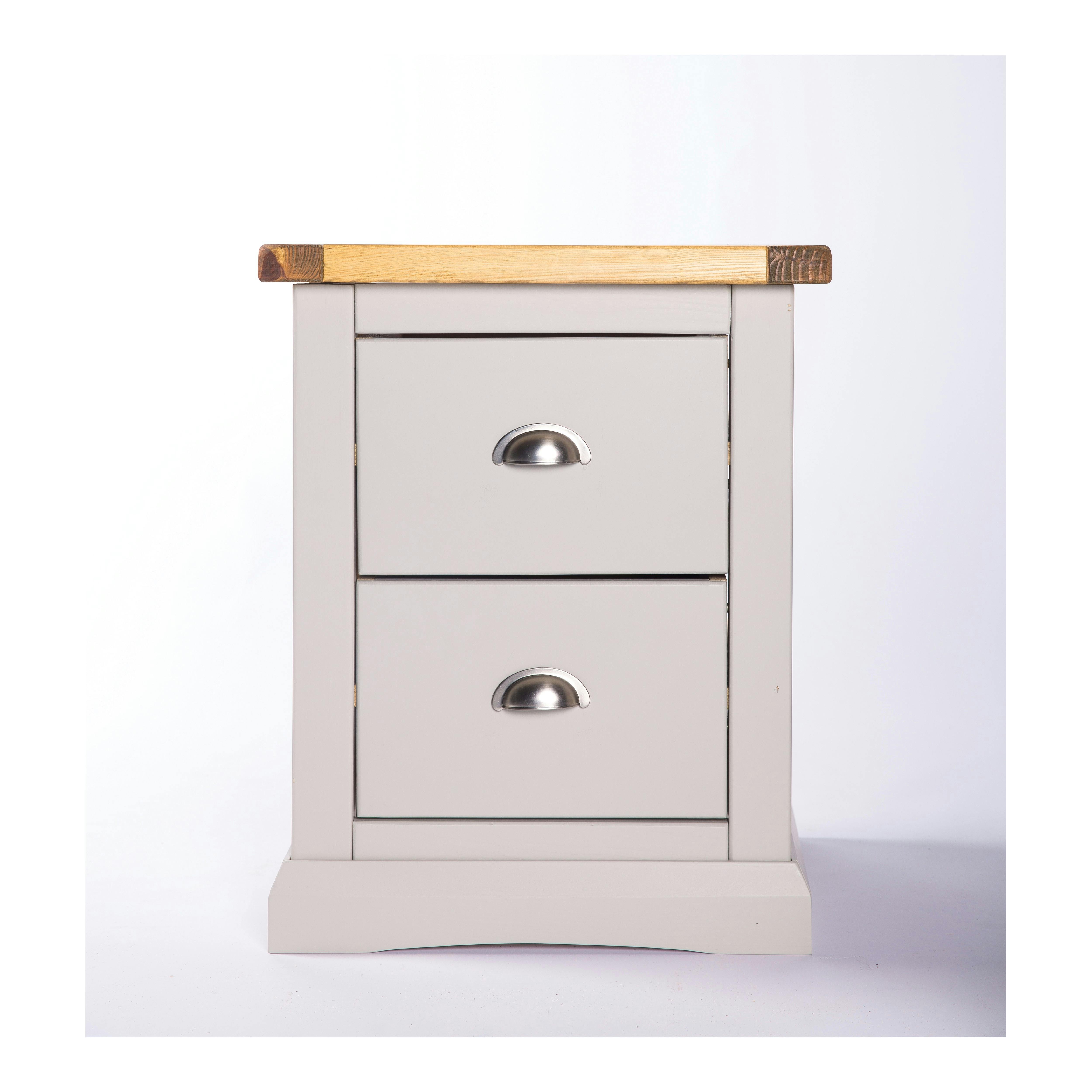 Cabinet Bits Light/Grey Loreo 2 Drawer Bedside Table