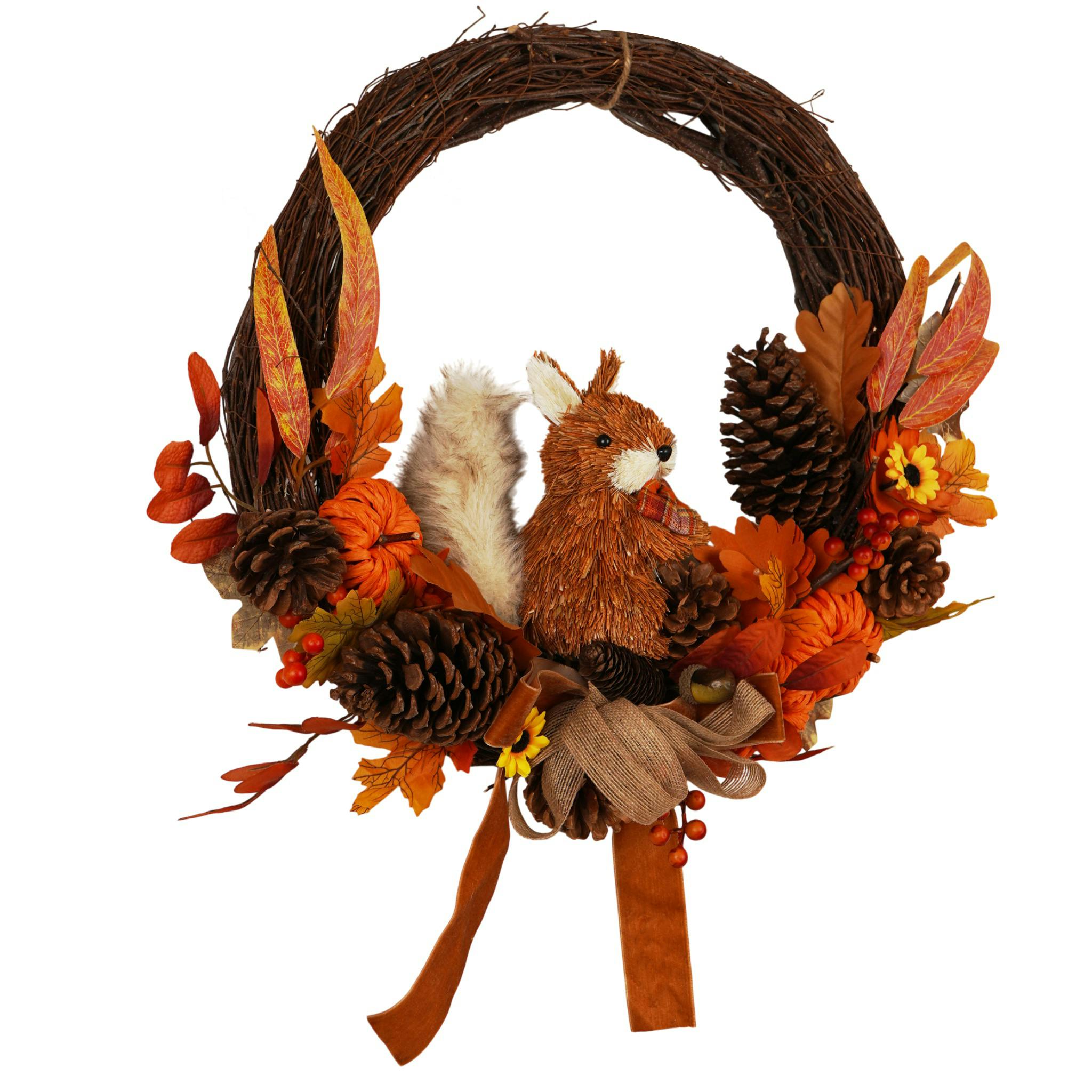 Rackhams Rattan Squirrel Wreath