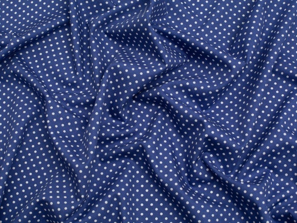 Minerva Blue/Light Core Range 100% Cotton Poplin Fabric - Spots Design Dressmaking Fabric, 112.5 Cm / 45" Wide - Per Metre - Copen