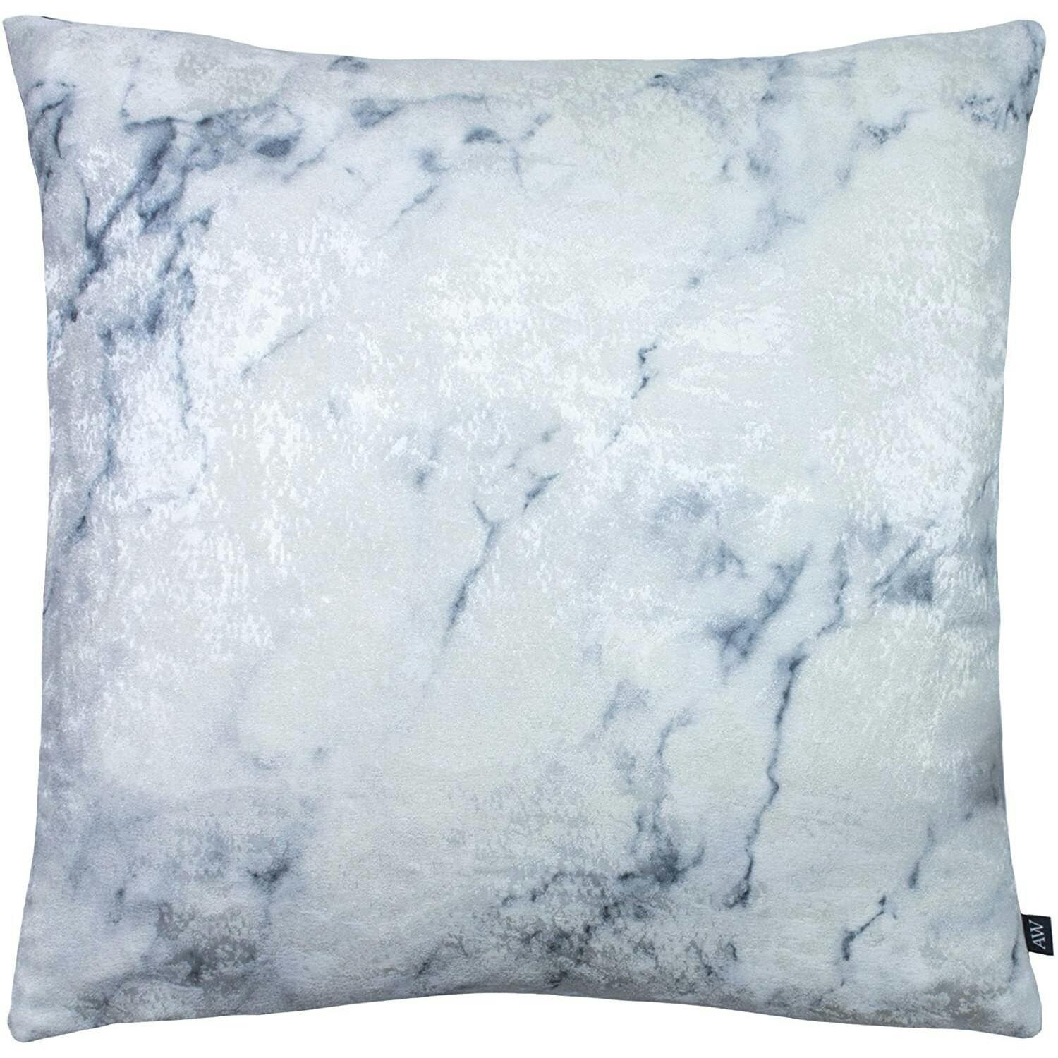 Furn Blue Ashley Wilde Cinnabar Marble Cushion Cover - Ink/Royal - 50Cm X 50Cm - Ink/Royal - 67% Viscose/33% Linen