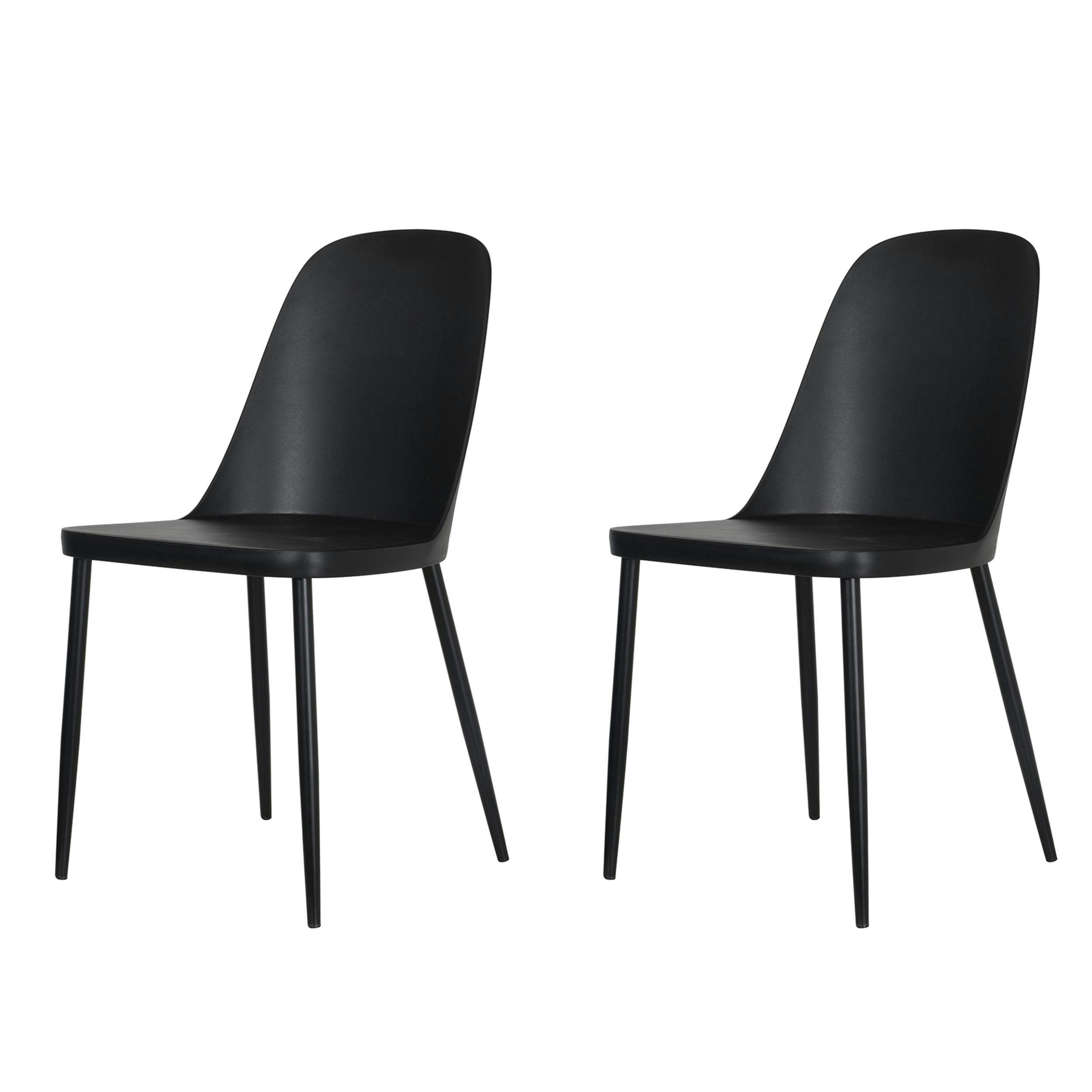 Rackhams Black Pair Of Aspen Duo Modern Dining Chairs