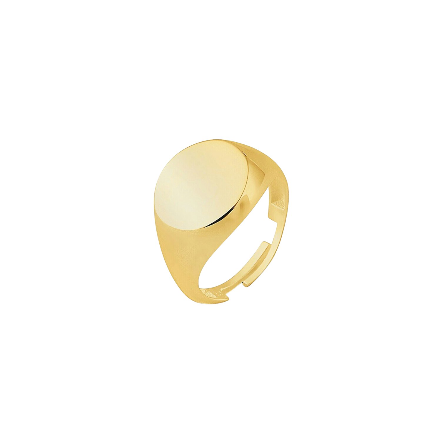 Spero London Silver/Gold Signature Circle Sterling Signet Ring