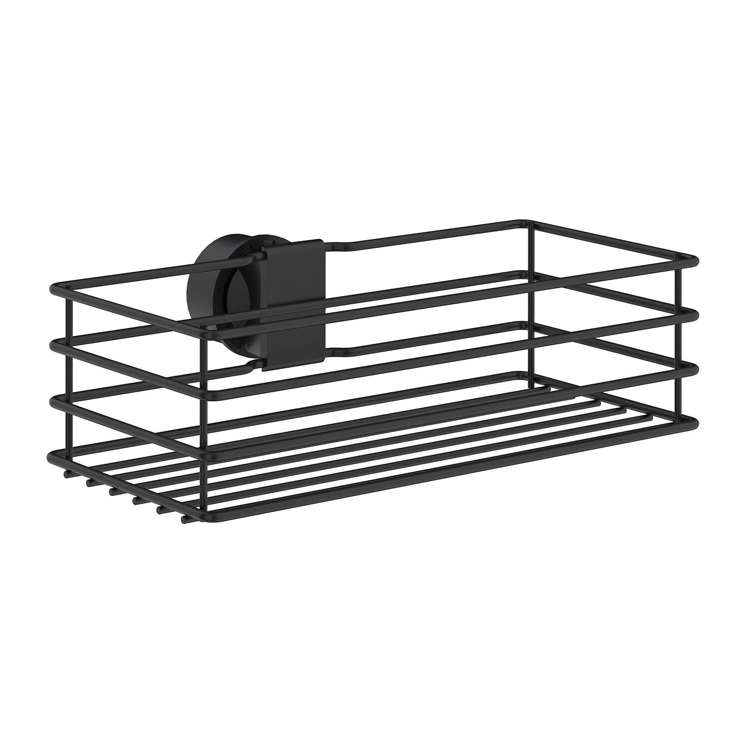 Rackhams Black Matt Stainless Steel Shower Basket For Shower Riser Rail