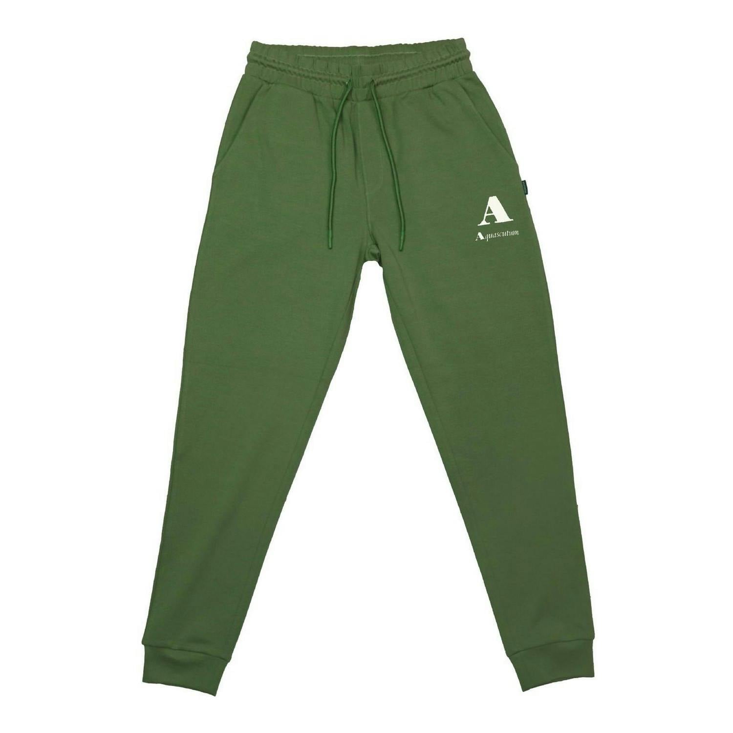 Aquascutum Men's Green Logo Tapered Leg Slim Joggers - Military - Xxl R - Military - 100% Mixed