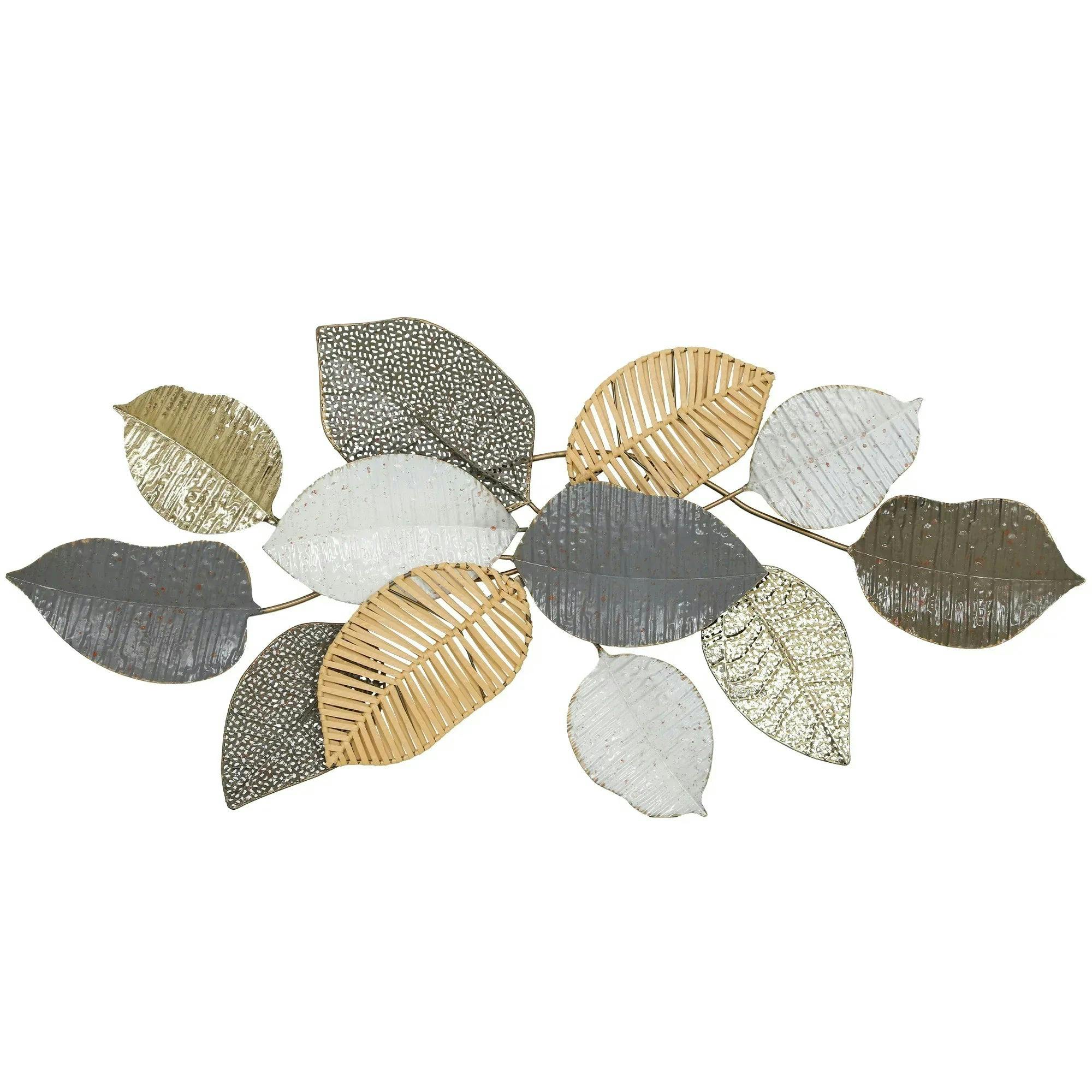 Homcom Modern Wall Art With Leaf Design, Metal Hanging Decoration - Image 5