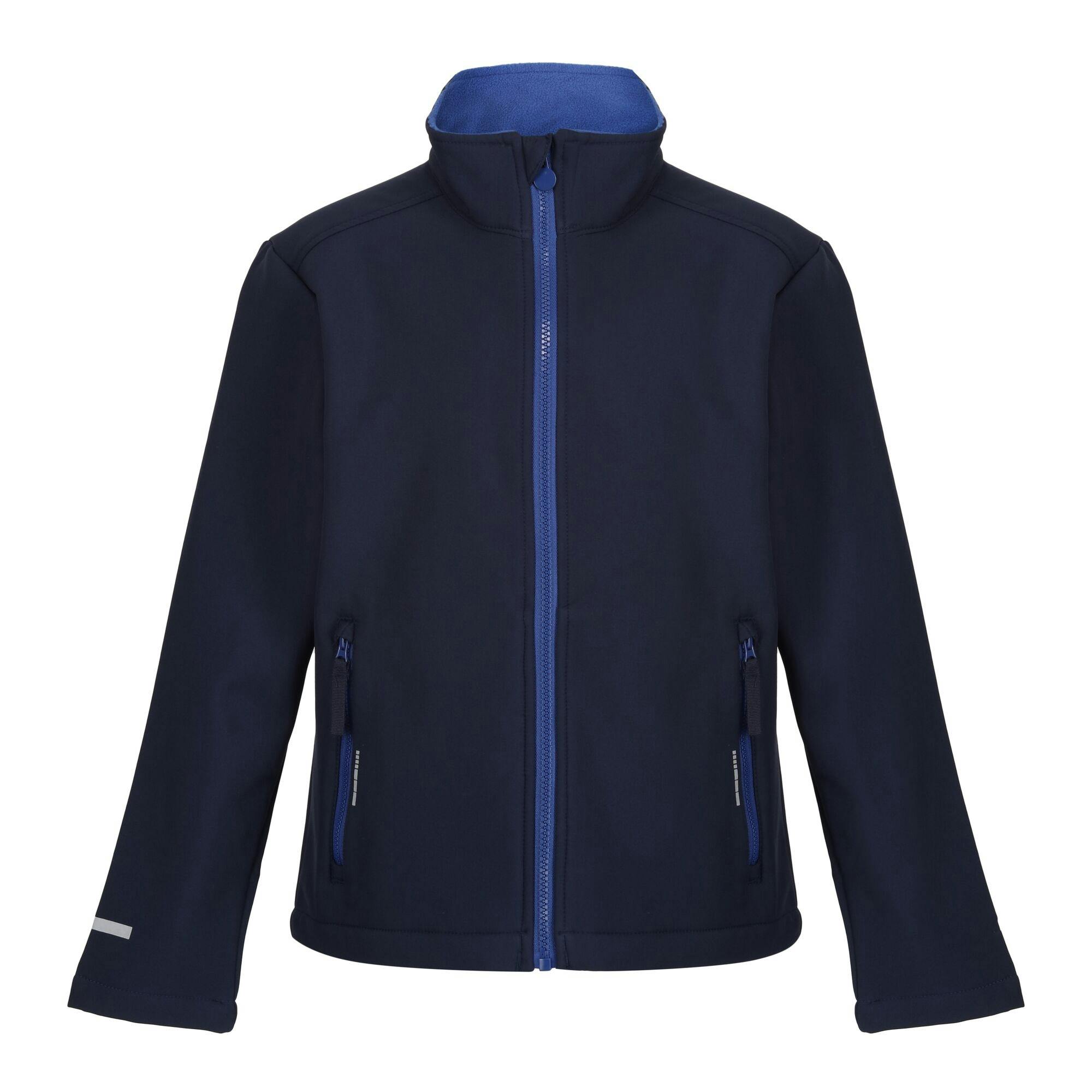 Regatta Professional Kids 2 Layer Soft Shell Jacket - Navy/New Royal - 11-12 Years - Navy/New Royal - 100% Polyester