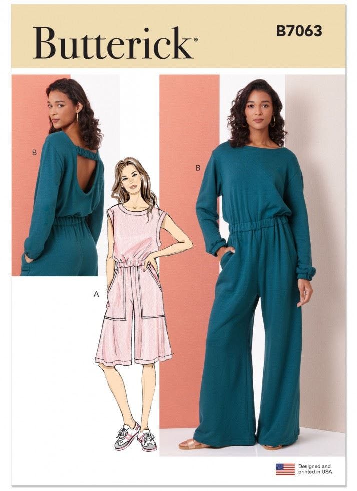 Butterick Women's Sewing Pattern 7063, Jumpsuits For A (Xs-S-M-L-Xl-Xxl) - Easy - A (Xs-S-M-L-Xl-Xxl)