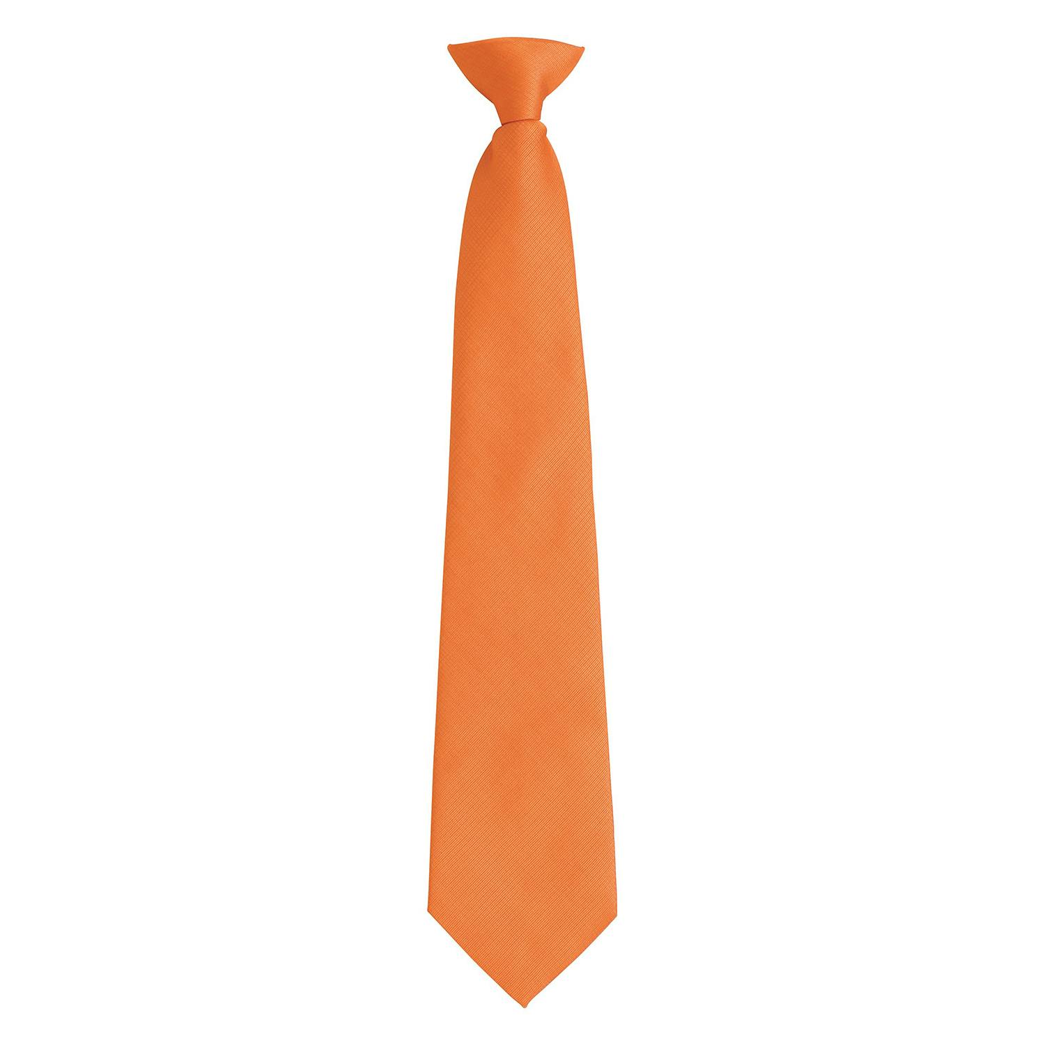 Premier Mens Fashion ”Colours” Work Clip On Tie (Orange) - One Size - Image 3