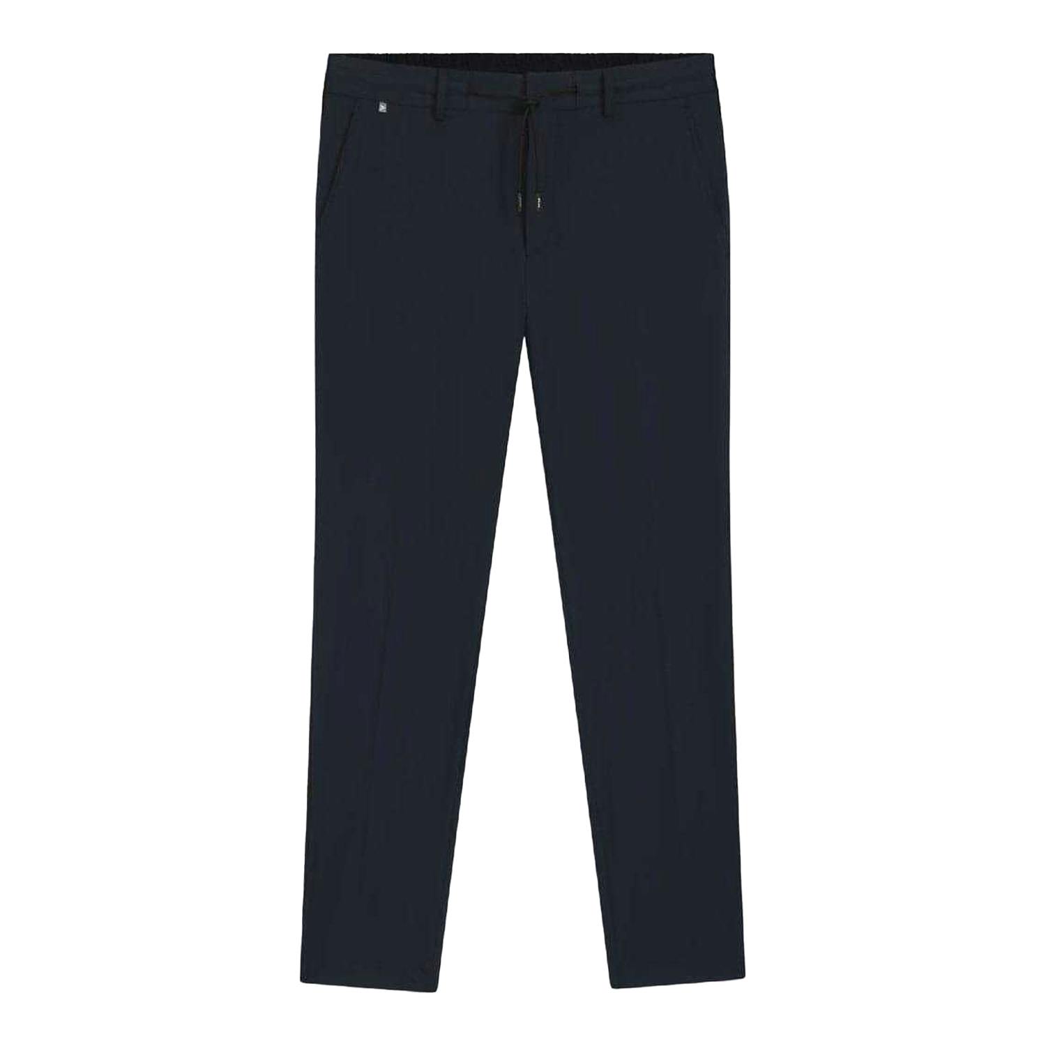 Hugo Boss Men's Dark/Blue Straight Leg Trousers - 40R - 95% Cotton/5% Elastane