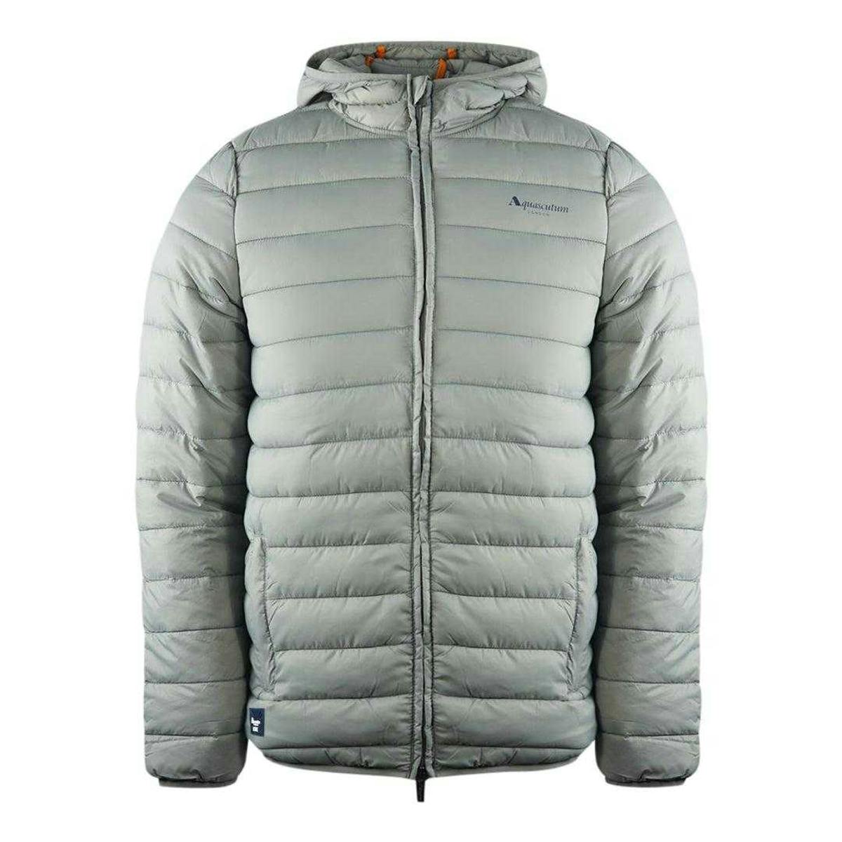 Aquascutum Men's Grey London Quilted Logo Jacket - Xxl - 100% Mixed
