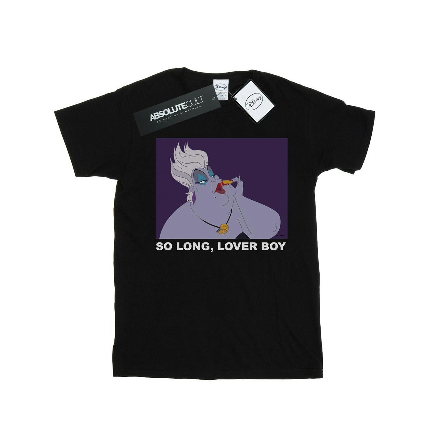 Disney Women's Black / The Little Mermaid Ursula Lover Boy Cotton Boyfriend T-Shirt - Medium