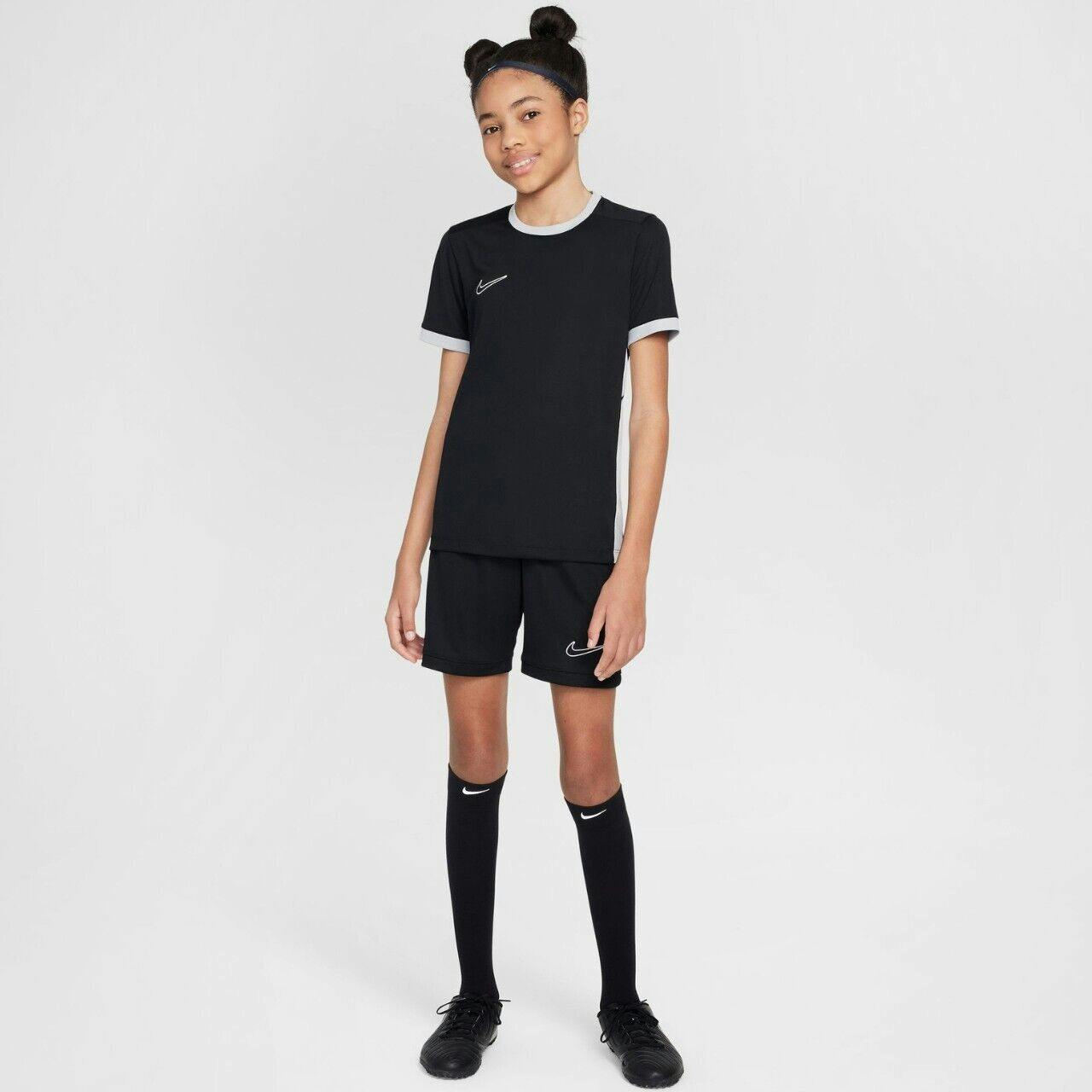 Nike Boys Black / Girls T Shirt Academy 25 Junior Top Fz9758 - Xl - 14+ Years