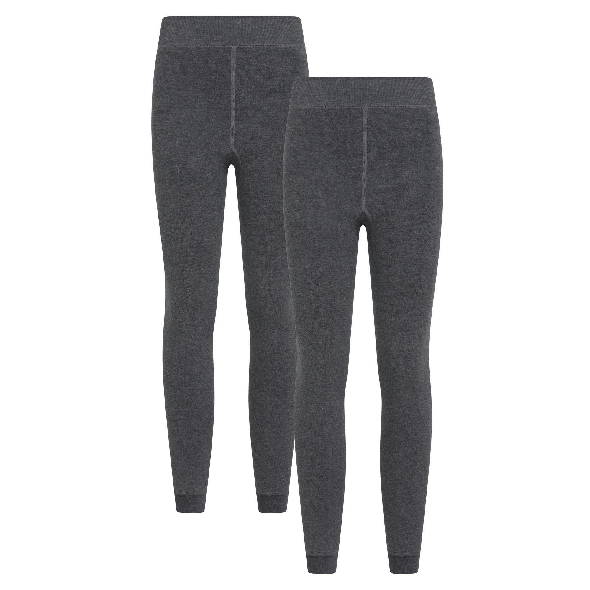 Mountain Warehouse Women's Fleece Lined Thermal Leggings (Pack Of 2) - Charcoal - M - Charcoal - 57% Polyester/39% Viscose/4% Elastane