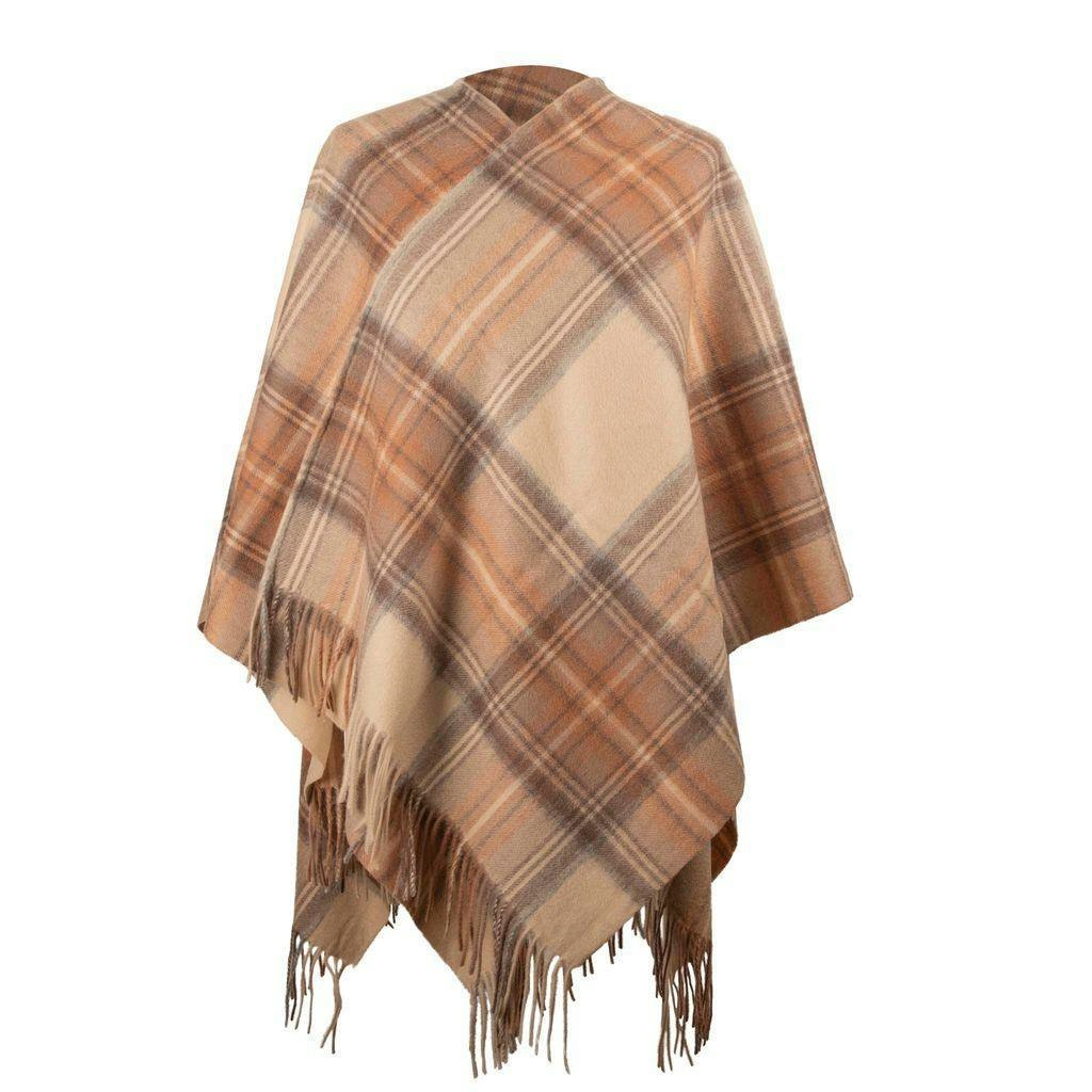 Heritage Traditions Pure Wool Tartan Serape - Natural Stewart