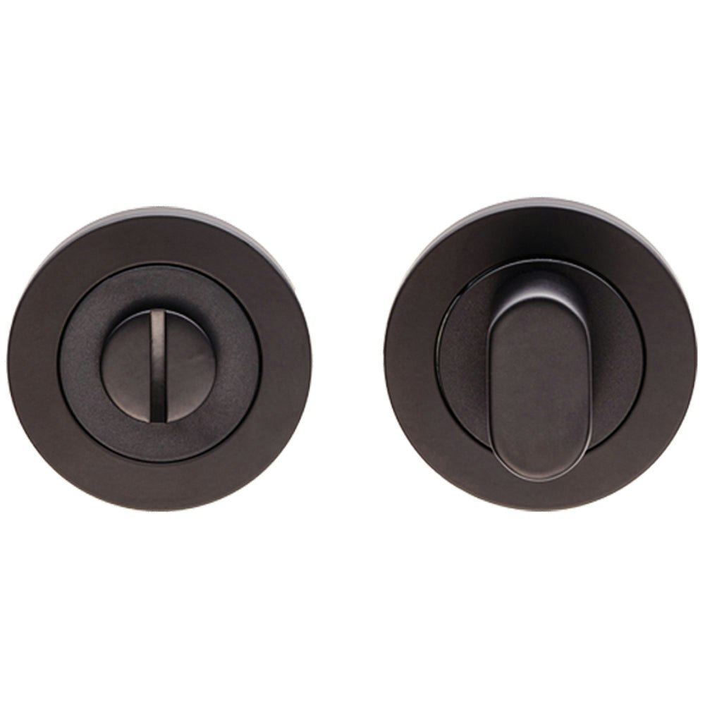 Rackhams Black Loops Round Thumbturn Lock And Release With Indicator Matt