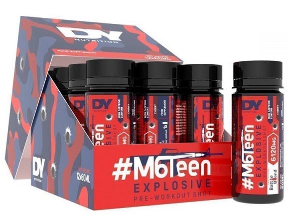 Dorian Yates Peach #M6teen Explosive Pre-Workout Shot, - 12 X 60Ml.