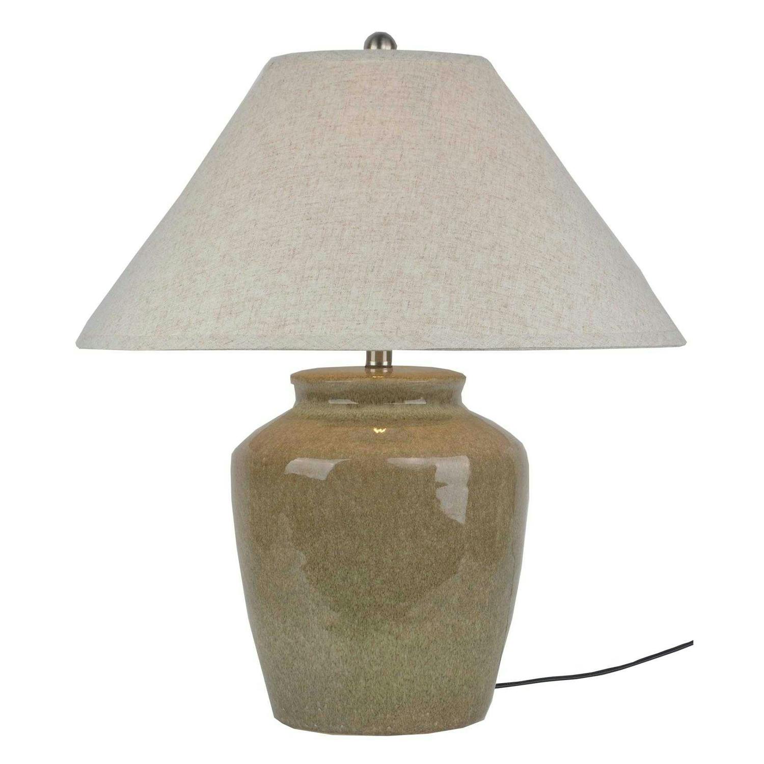 Hill Interiors Green Mottura Ceramic Table Lamp (Uk Plug) - One Size - 100% Mixed