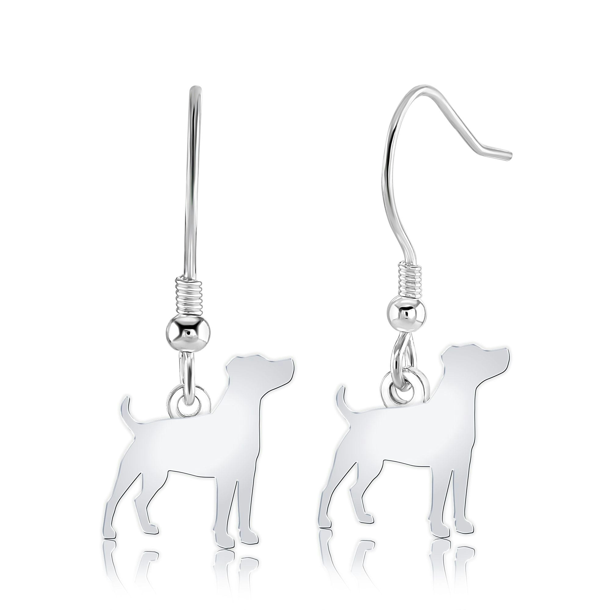 Mylee London Silver Parson Russell Terrier Silhouette Earrings - No - Hook