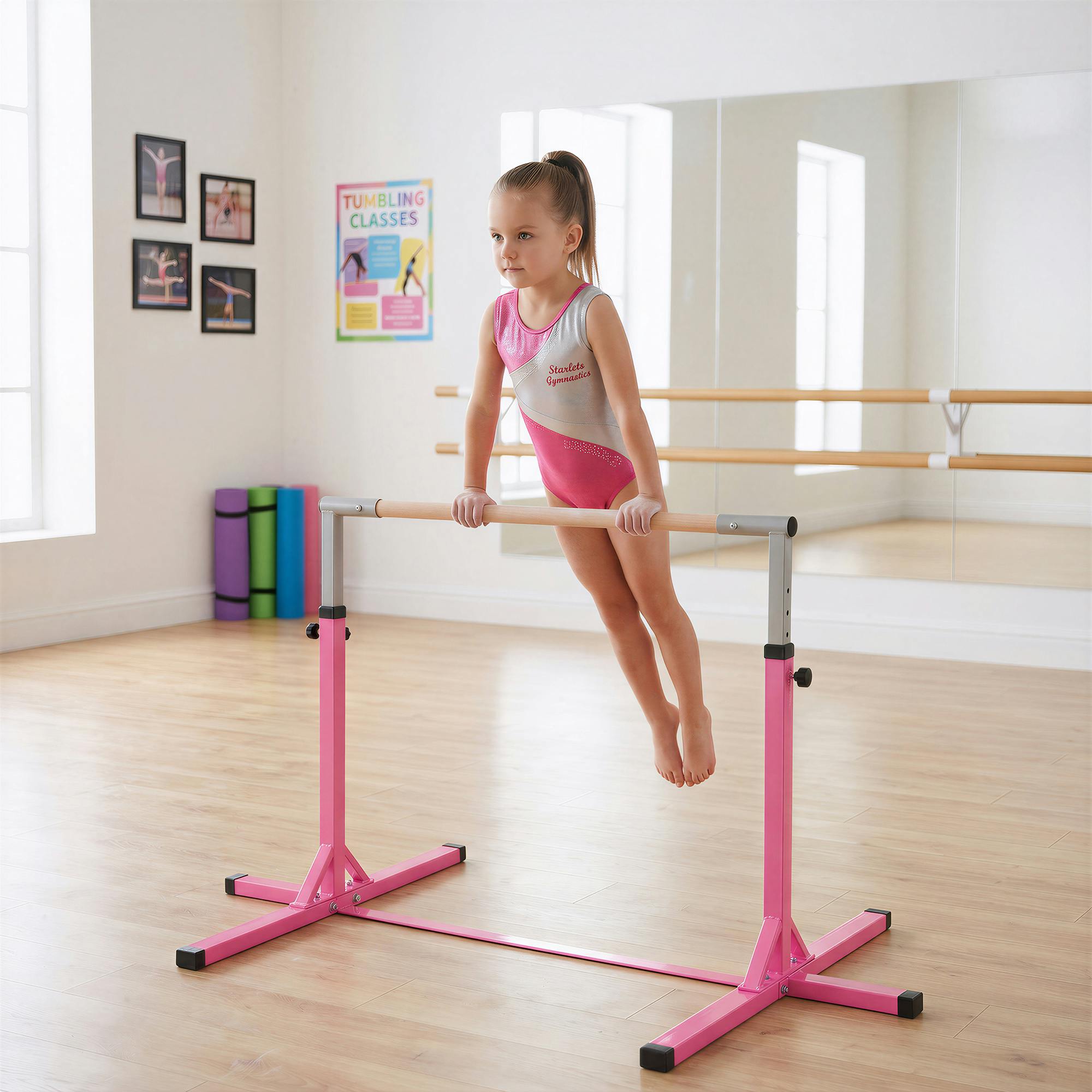 95-145 Hcm Professional Gymnastics Horizontal Bar for Kids Home Gym Fitness - Image 6