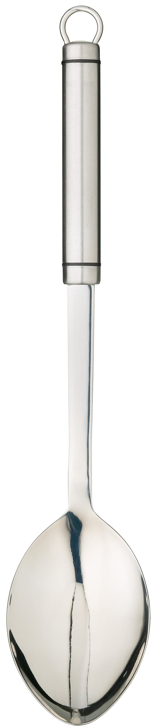 Rackhams Silver Oval Handled Professional Stainless Steel Cooking Spoon, 34.5Cm - Stainless Steel - Cooking Spoon