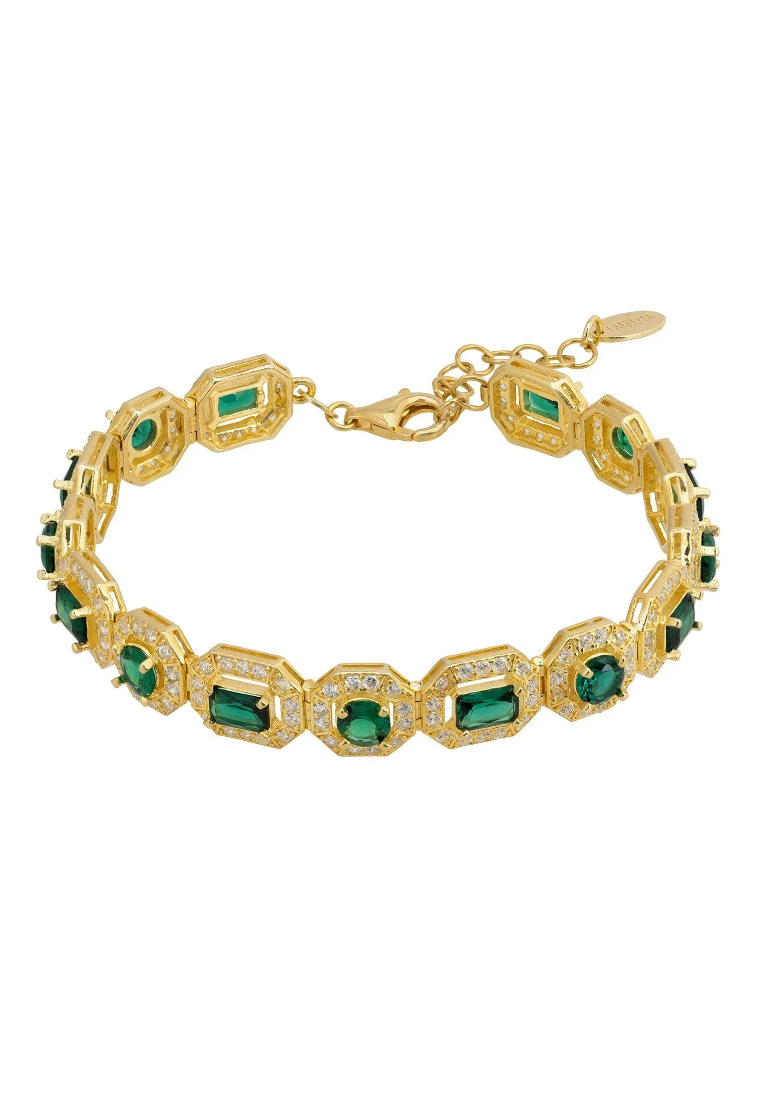 Latelita Gold Whistledown Emerald Gemstone Bracelet