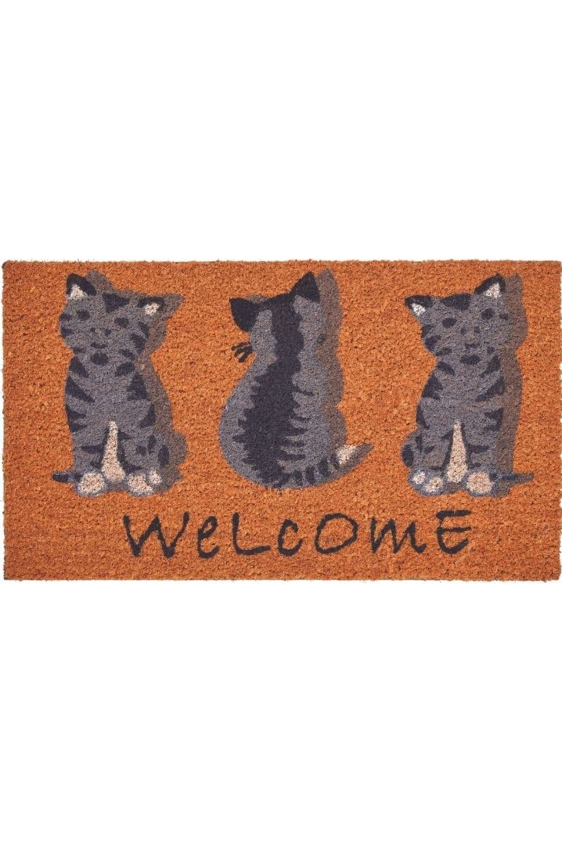 Rackhams Light Coir Animal Welcome Cats Mat 40X70 Cm