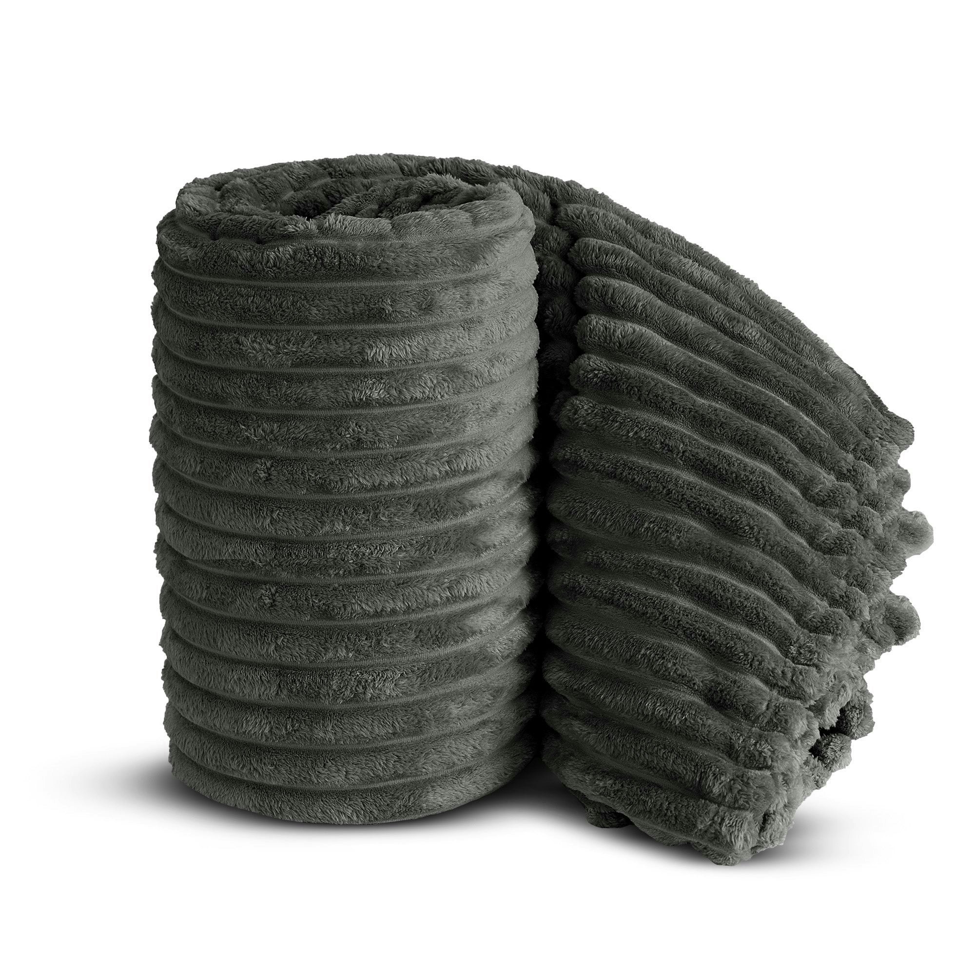 Velosso Grey Chunky Cord Super Soft Plush Heavy Blanket - 150Cm X 200Cm
