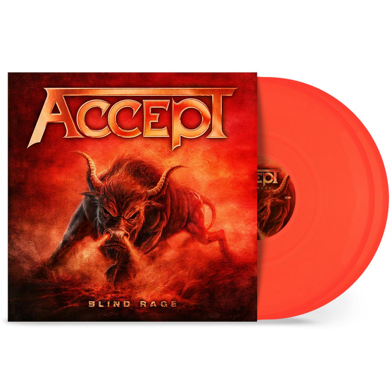 Eyesore Merch Orange Accept 'Blind Rage' 2Lp Neon Vinyl