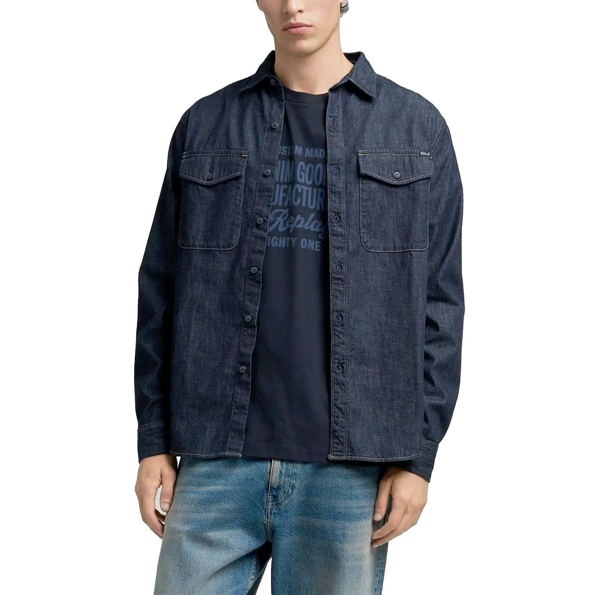 Replay Blue Classic Denim Shirt - Denim - X-Large
