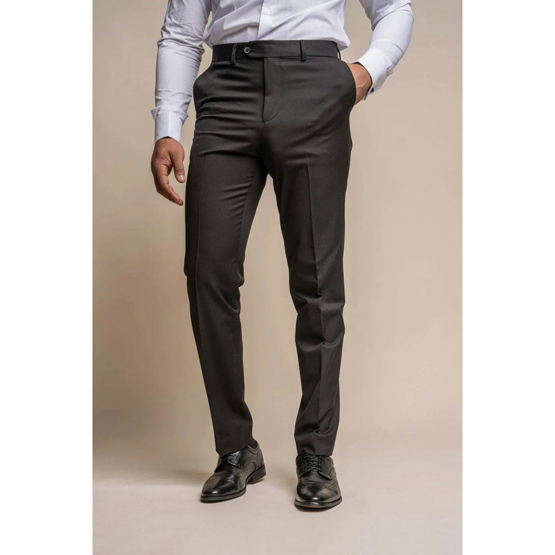 House Of Cavani Men's Black Tux - Classic Tuxedo Trousers - 46W 32L