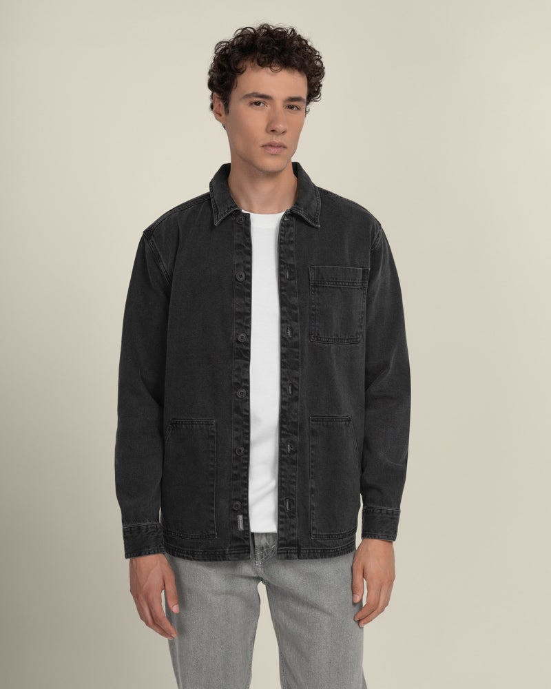 Larsson & Co Karl - Denim Overshirt - M - Charcoal