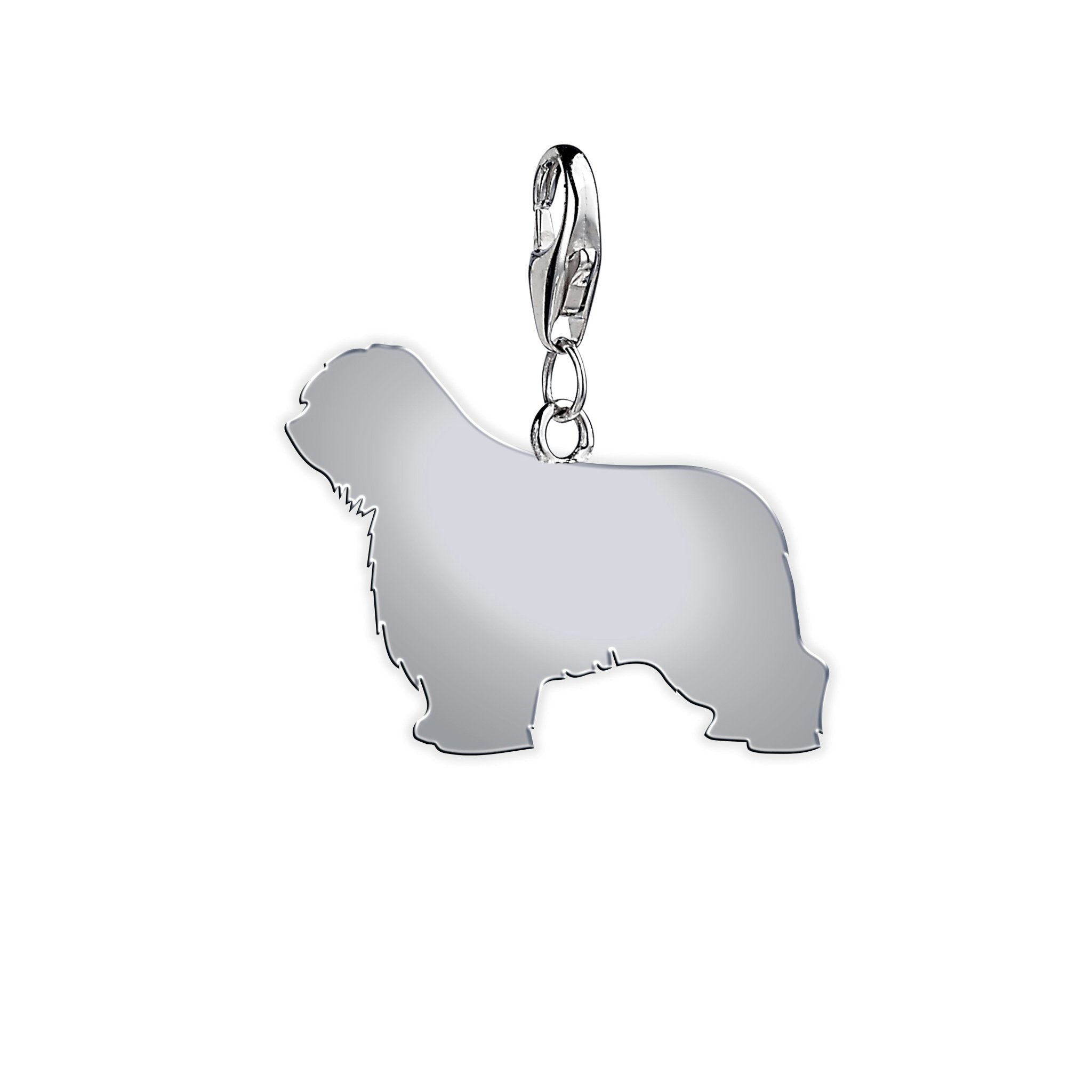 Mylee London Silver Polish Lowland Sheepdog Silhouette Charm - No - Clip On Charm