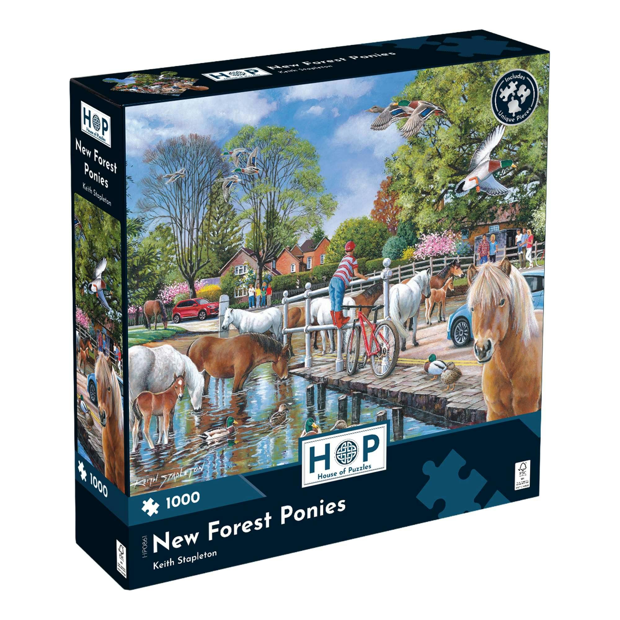 New Forest Ponies 1000 piece horse Jigsaw Puzzle by HOP - New - Image 2