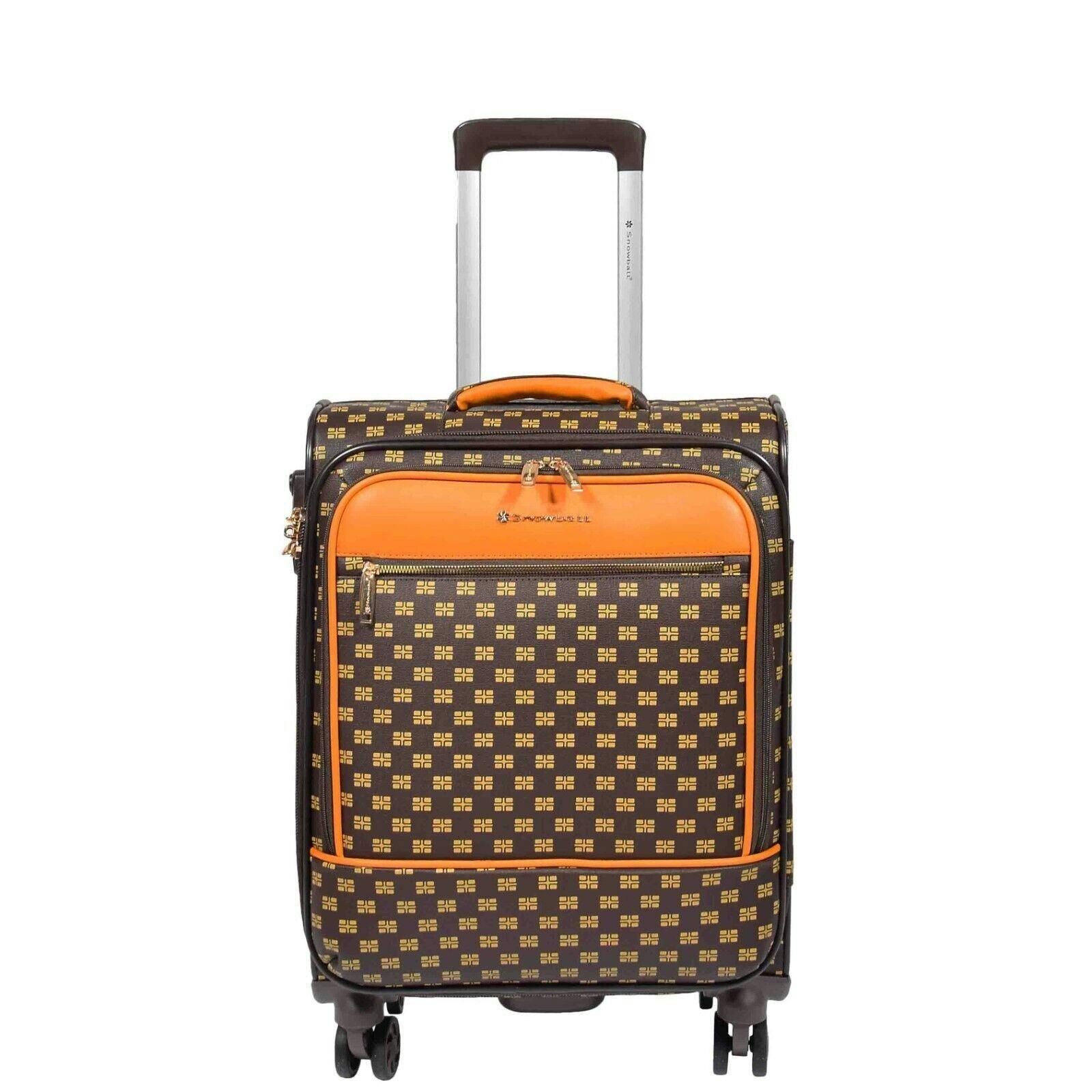 Snowball Brown Soft Expandable Travel Suitcase Luggage Bag - Cabin