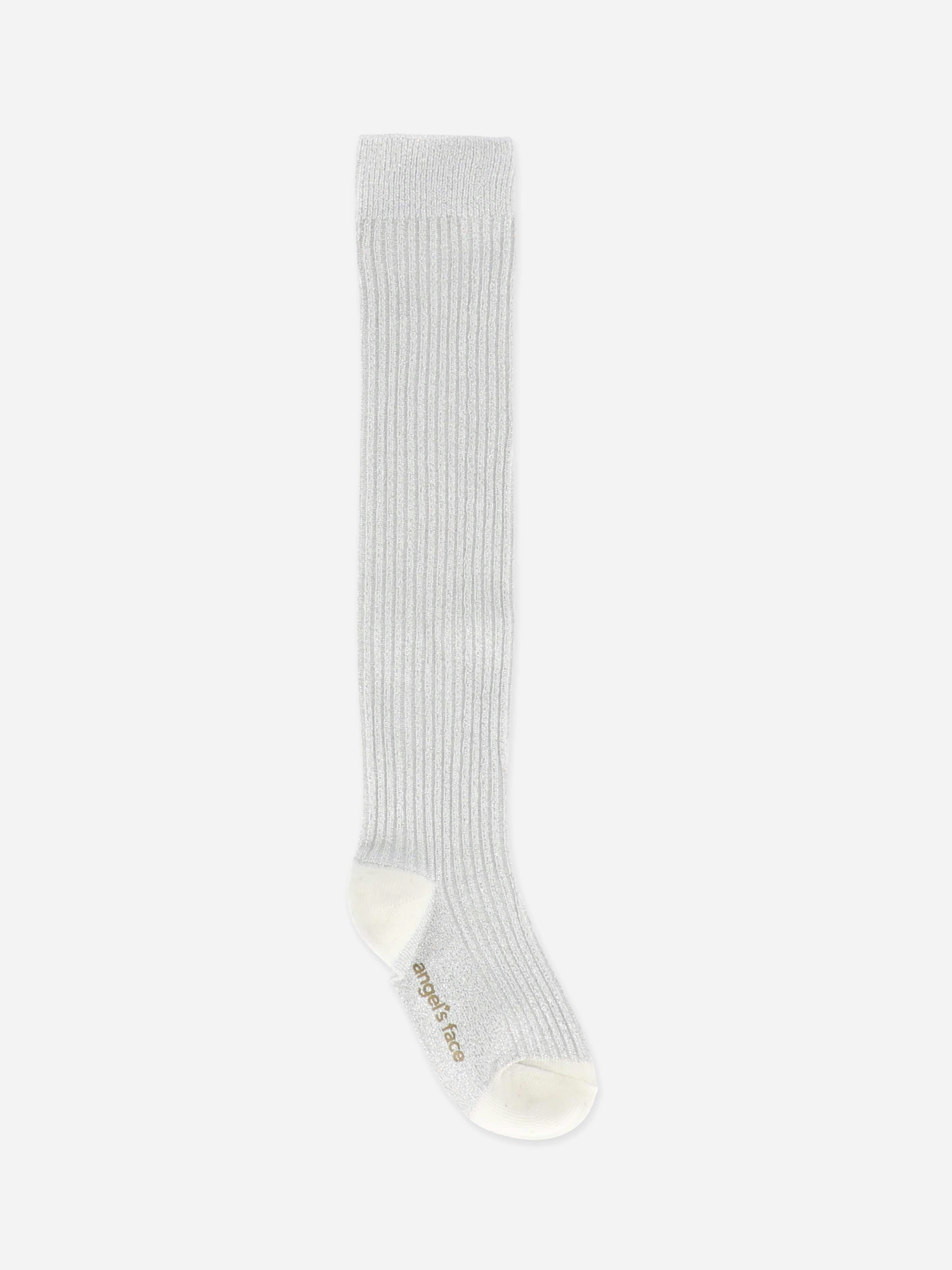 Angels Face Girls White Lucy Sparkle Socks In - Eu 37 - 39