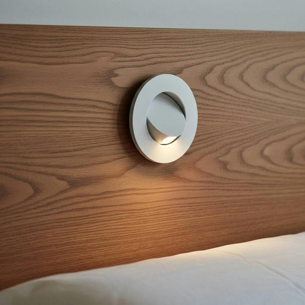 Rackhams White/Light 3 Watt Led Round Recessed Bedside Reading